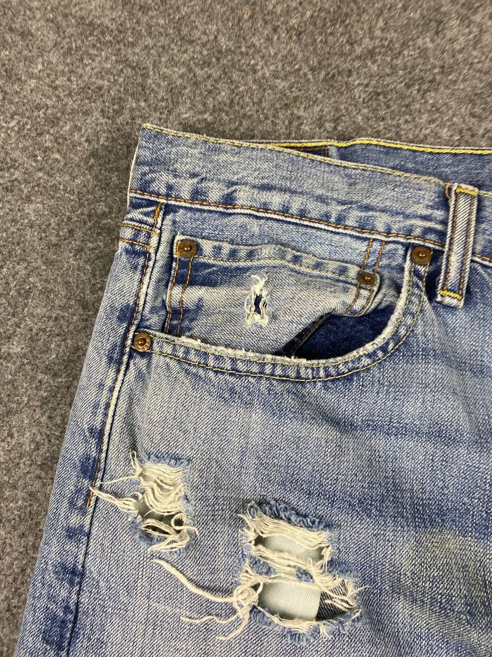 Levi's levis 522 distresse denim nice design Size US 37 - 11 Thumbnail