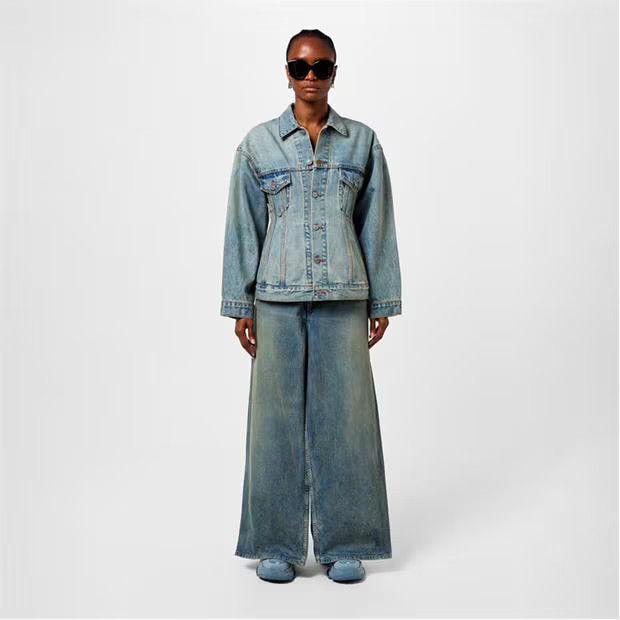 Balenciaga o1g2r1mq0924 Denim Jackets in Denim Blue Size S / US 4 / IT 40 - 6 Thumbnail
