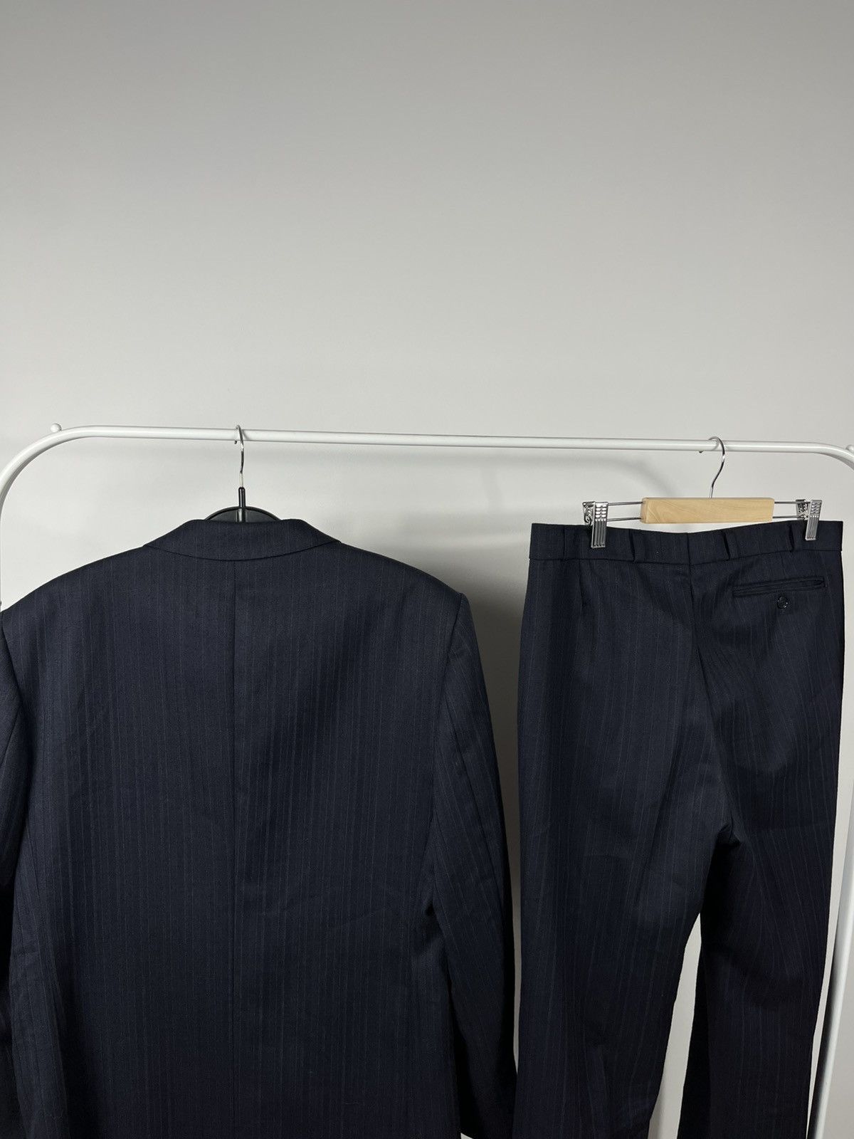 Other Vintage Wool Double-Breasted Suit Jacket Two-Piece Navy Size 40R - 16 Thumbnail