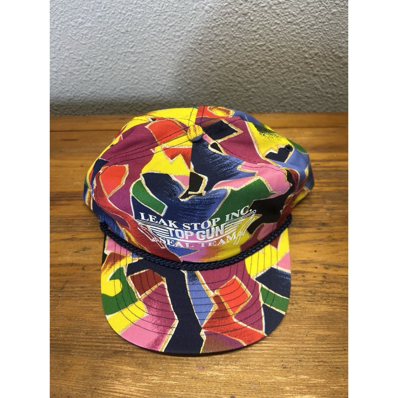 Nissan Vintage Nissin Cap Leak Stop Inc Top Gun 90s Abstract Print Size ONE SIZE - 6 Thumbnail