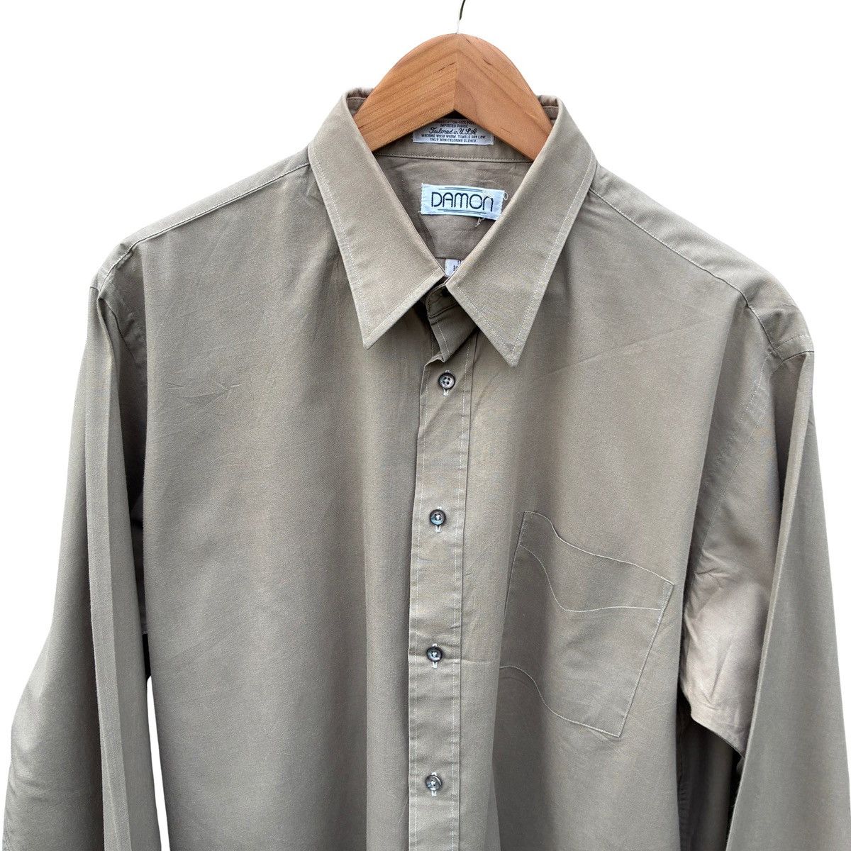 Vintage Damon Light Brown Long Sleeve Cotton Blend Dress Shirt Size US XL / EU 56 / 4 - 5 Thumbnail