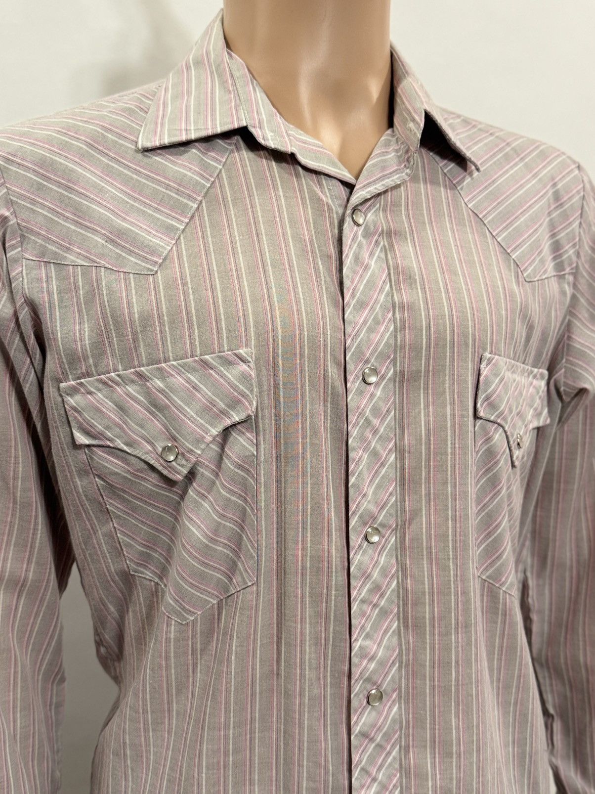 Vintage Men’s 1970’s Striped Western Snap Shirt Size US L / EU 52-54 / 3 - 2 Thumbnail