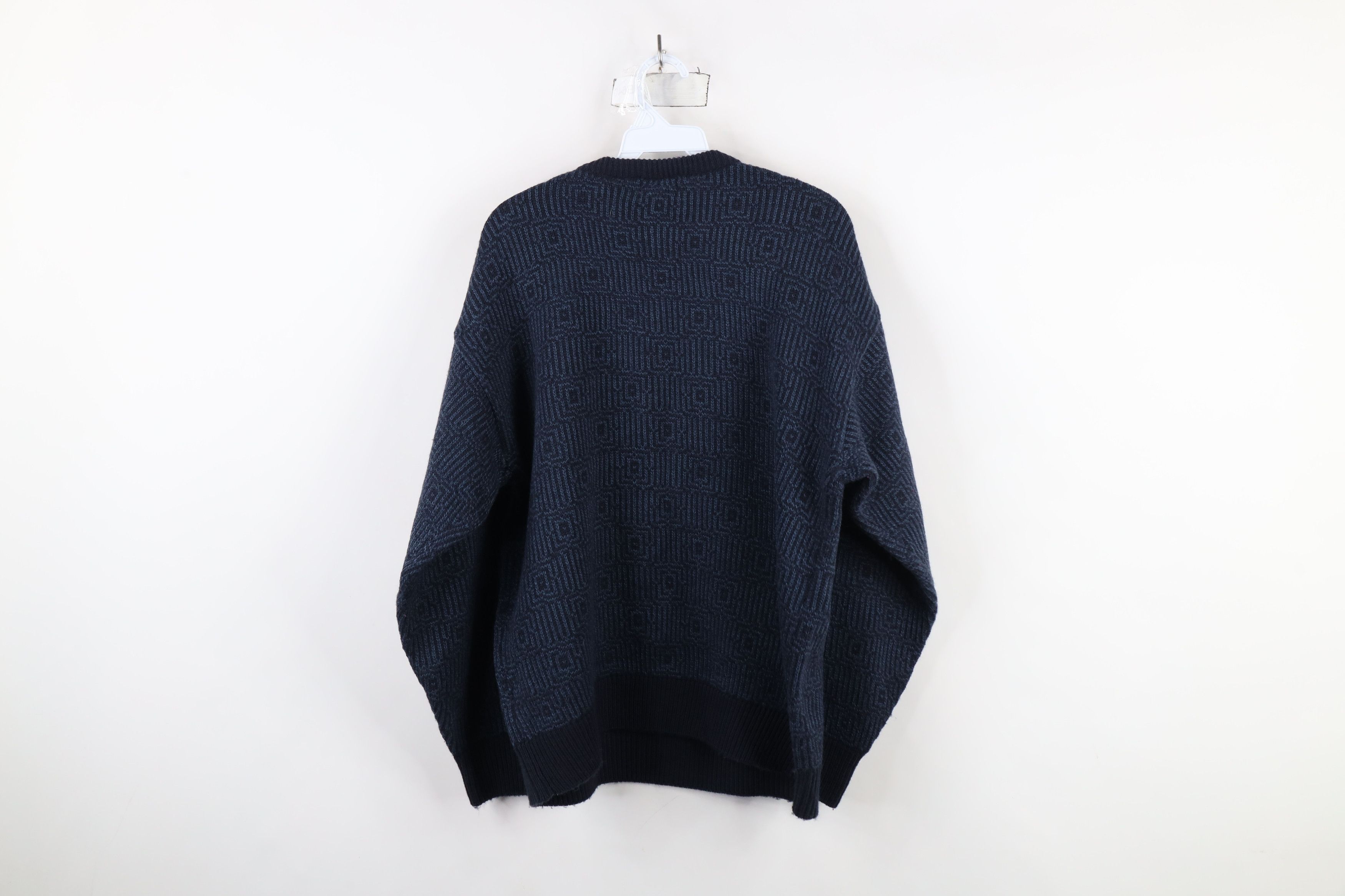 Vintage Vintage 90s Streetwear Trippy Knit Crewneck Sweater Blue Size US XL / EU 56 / 4 - 6 Thumbnail