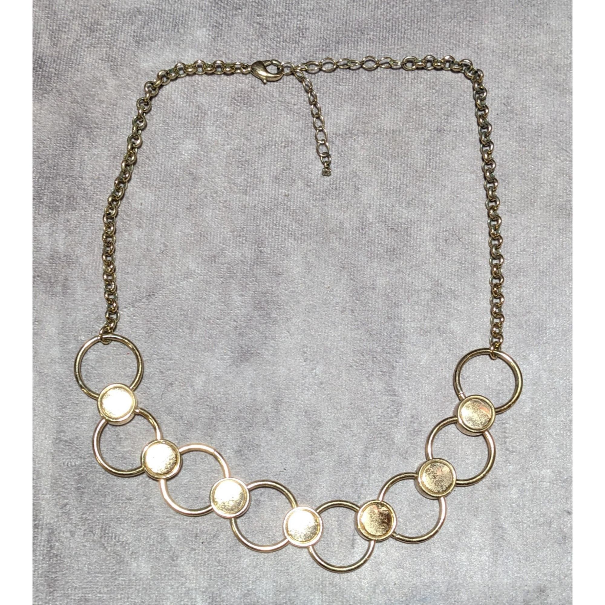 Other Unique Modern Interlinked Gold Ring Necklace Size ONE SIZE - 10 Thumbnail