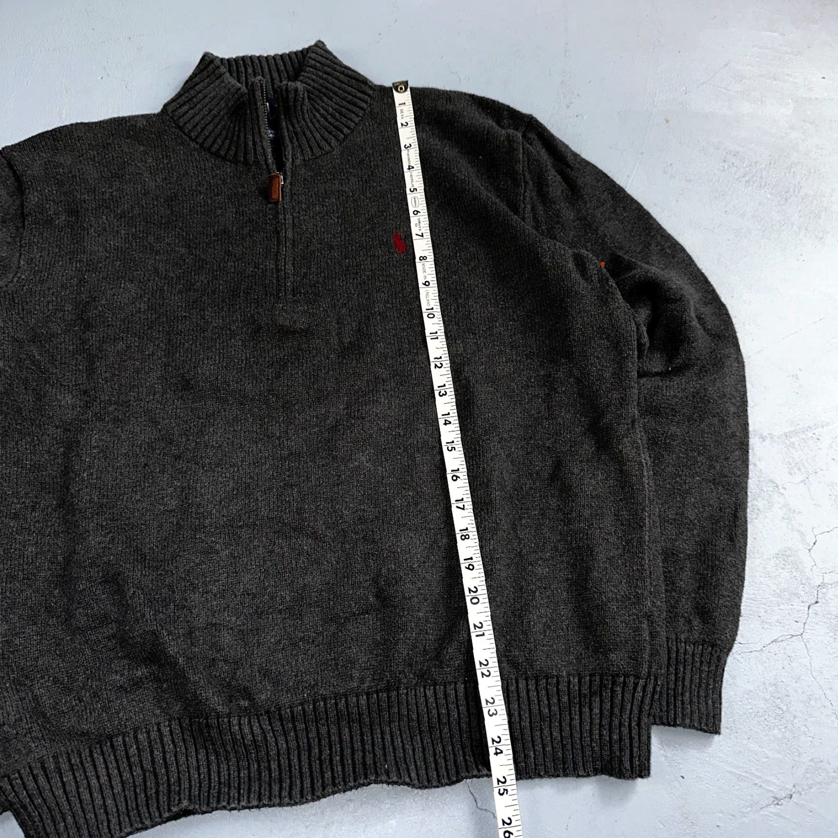 Ralph Lauren Polo Ralph Lauren Sweater L Gray Cotton Long Sleeve Mock Neck Quarter Zip VTG Size US L / EU 52-54 / 3 - 3 Thumbnail
