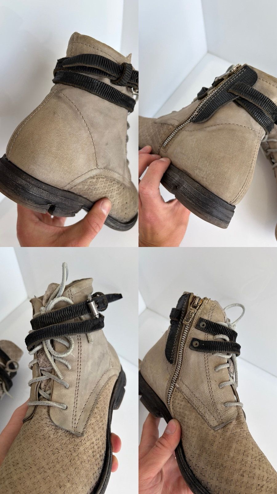 A.S.98 A.S. 98 Airstep Distressed Biker Guidi Buckle Ankle Boots Size US 8 / EU 41 - 15 Thumbnail