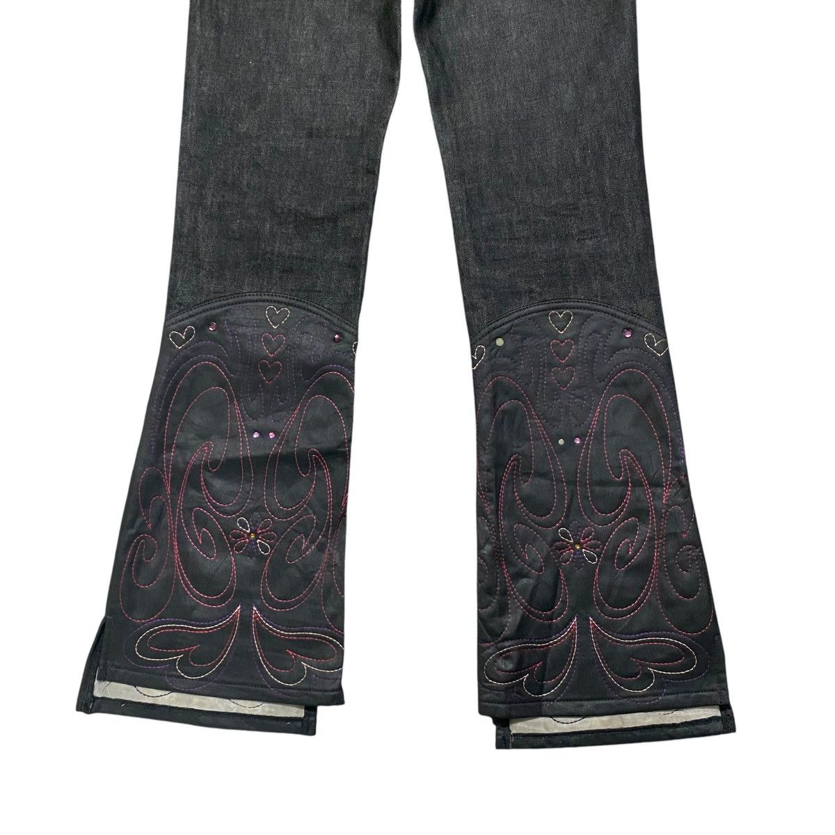 Japanese Brand EXCLUSIVE CLUTCH Lace up Denim Flare Jeans Size 28" / US 6 / IT 42 - 13 Thumbnail