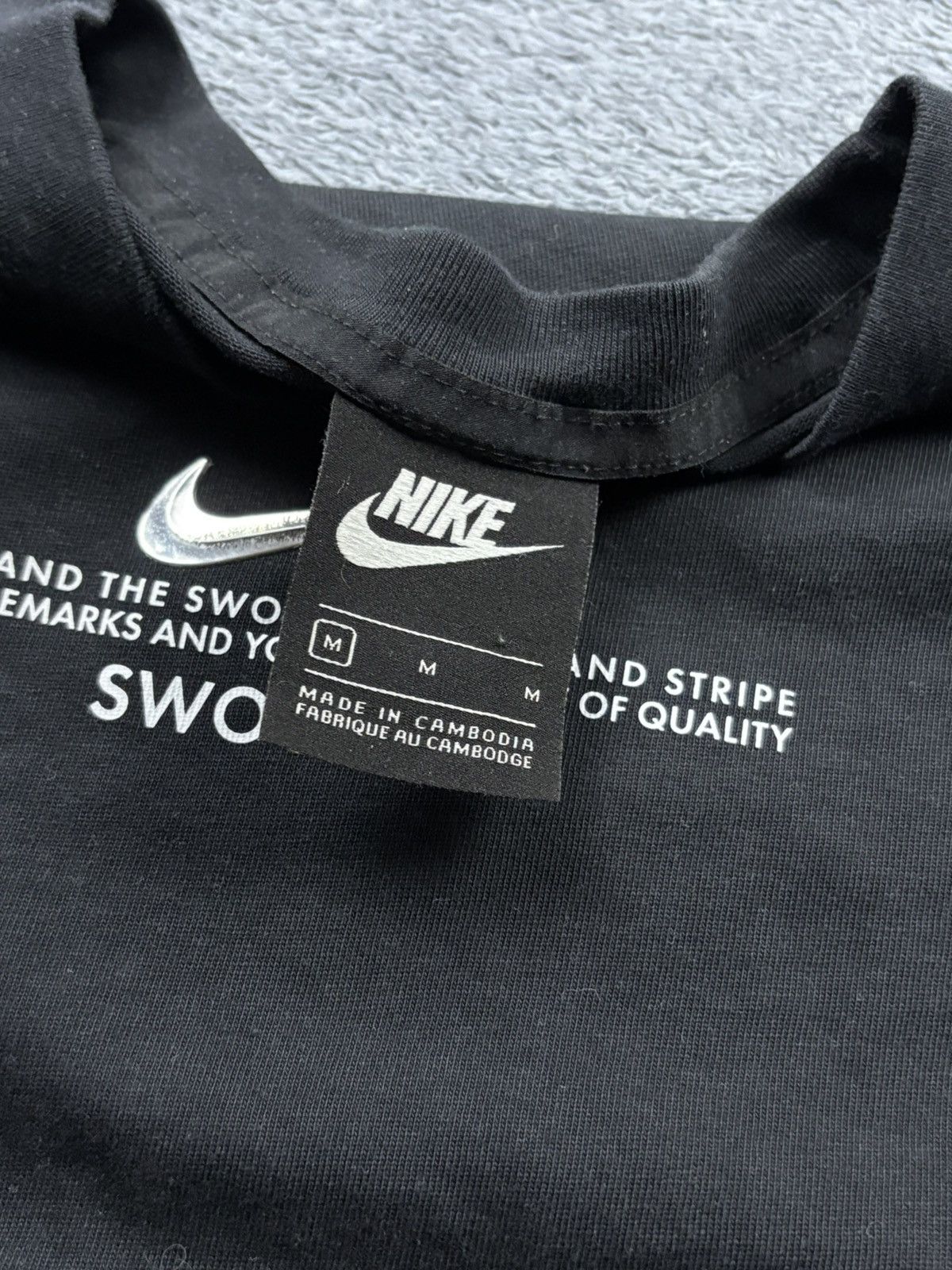 Nike 90s Vintage Nike Big Swoosh Logo Longline T-shirt Drill Size US M / EU 48-50 / 2 - 6 Thumbnail