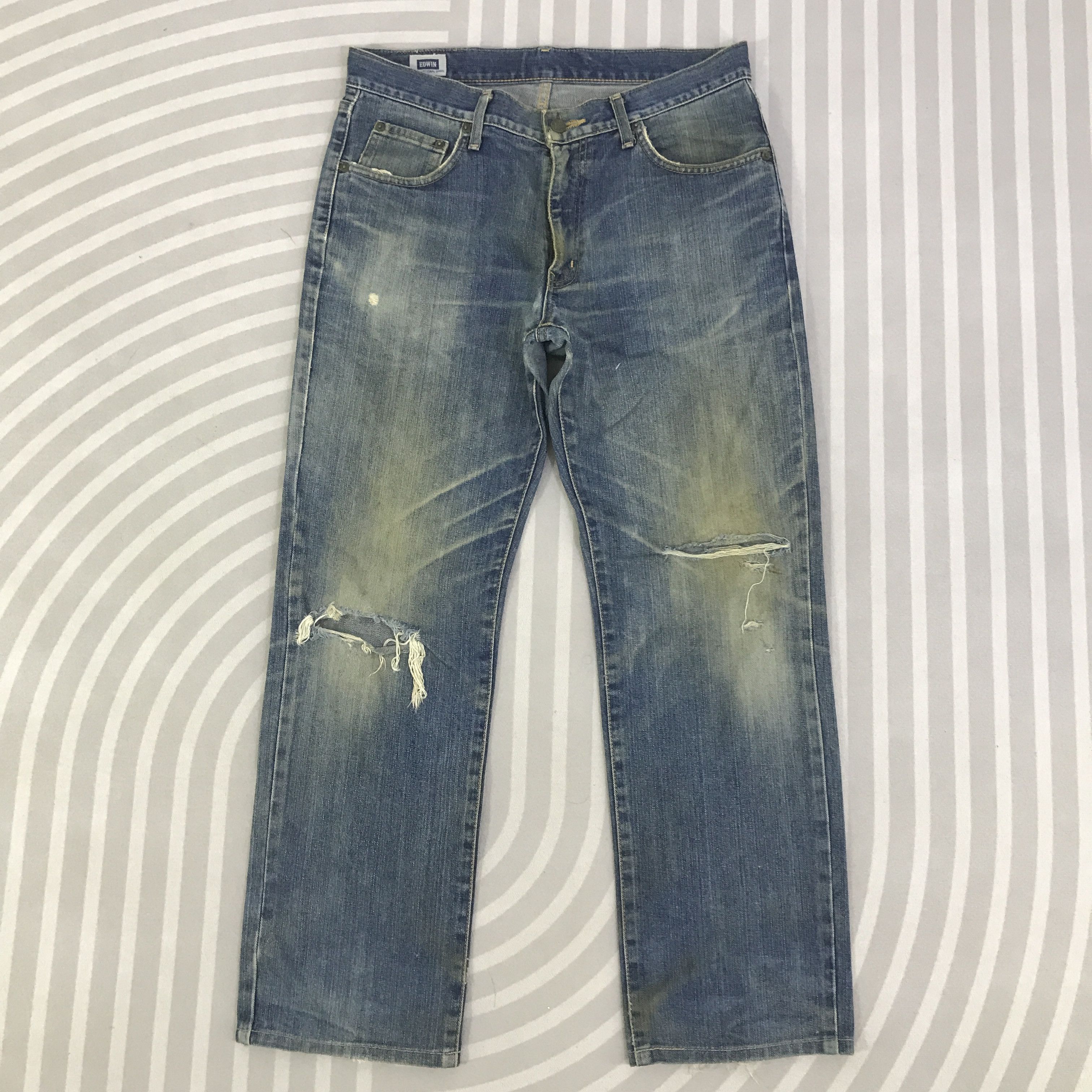 Edwin Vintage Edwin japan distressed denim Jeans pants K129B16 Size US 32 / EU 48 - 1 Thumbnail