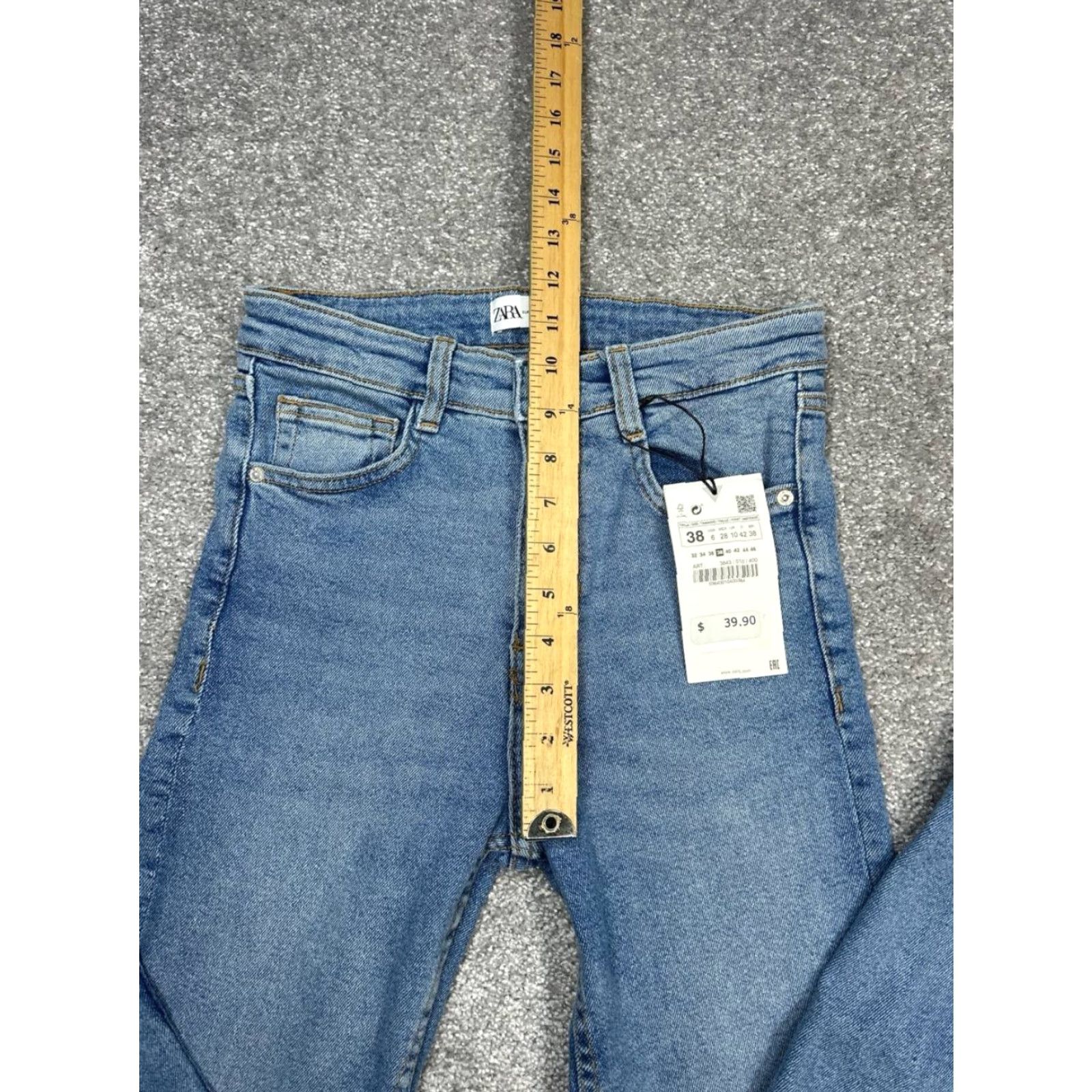 Zara Zara Jeans Womens 6 Blue Denim Logo Cotton Stretch Mid Rise Skinny Leg 26x26 New Size 28" / US 6 / IT 42 - 5 Thumbnail