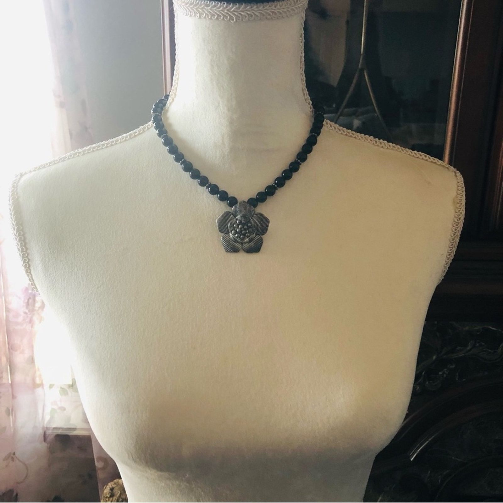 Vintage Vintage 80s-90s handmade black chalcedony beaded necklace Size ONE SIZE - 5 Thumbnail