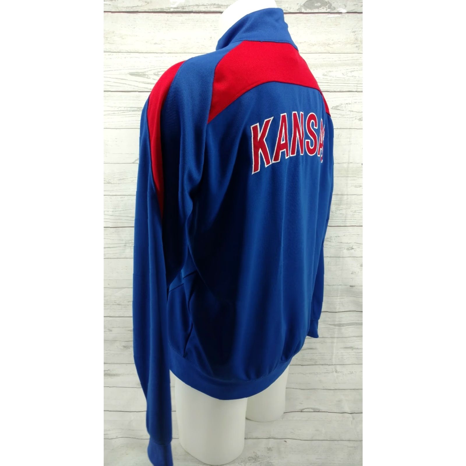 Vintage Colosseum Athletics Fullzip Mens Large Blue University of Kansas Jayhawks Jacket Sports NCAA Championship Size US L / EU 52-54 / 3 - 7 Thumbnail