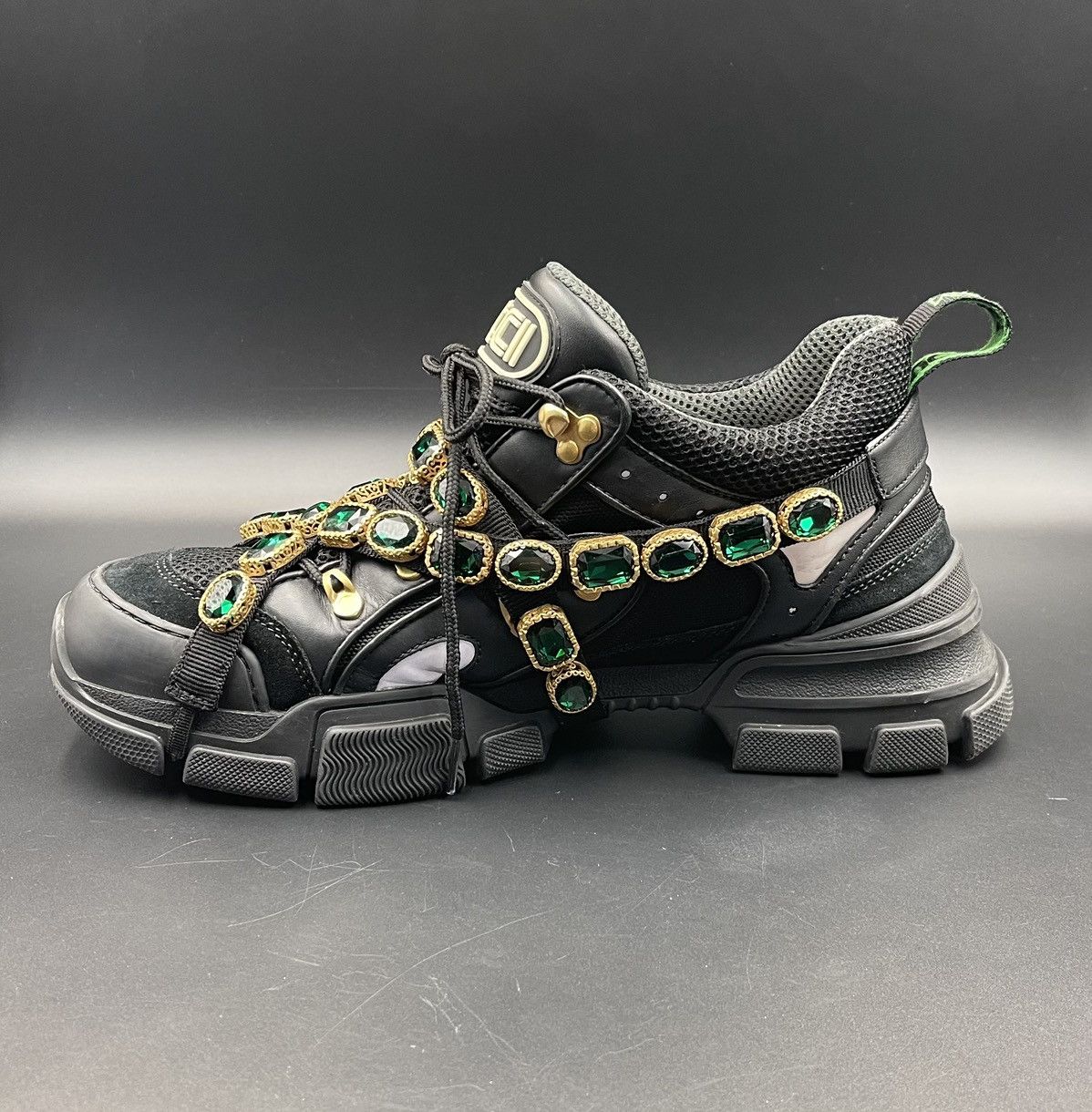 Gucci Crystal Embellished Chunky Sneakers. Footwear