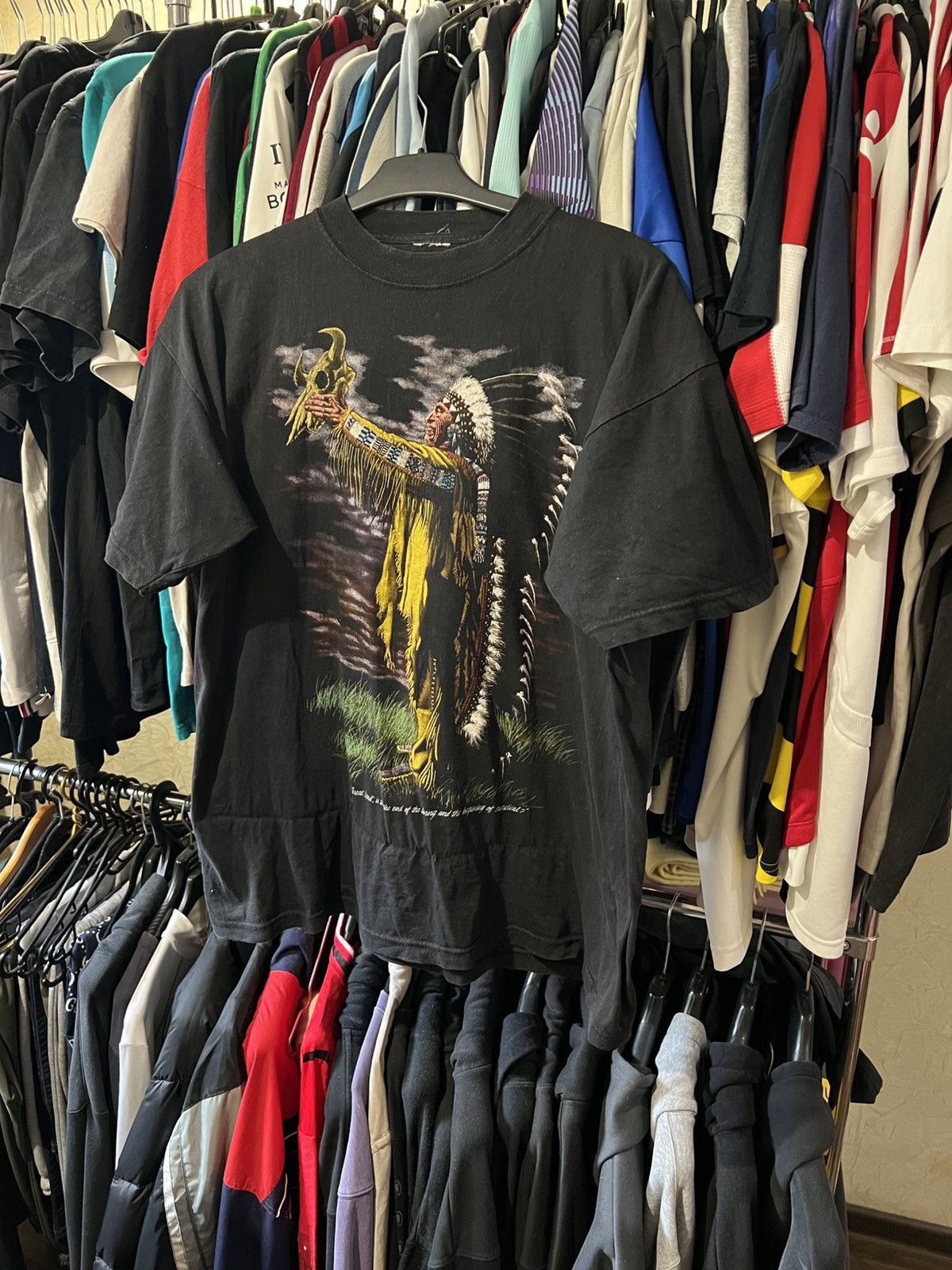 Band Tees 90s VINTAGE ZIP IT LONDON SPIRIT AMERICA NATIVE T SHIRT SZ L Size US L / EU 52-54 / 3 - 1 Thumbnail