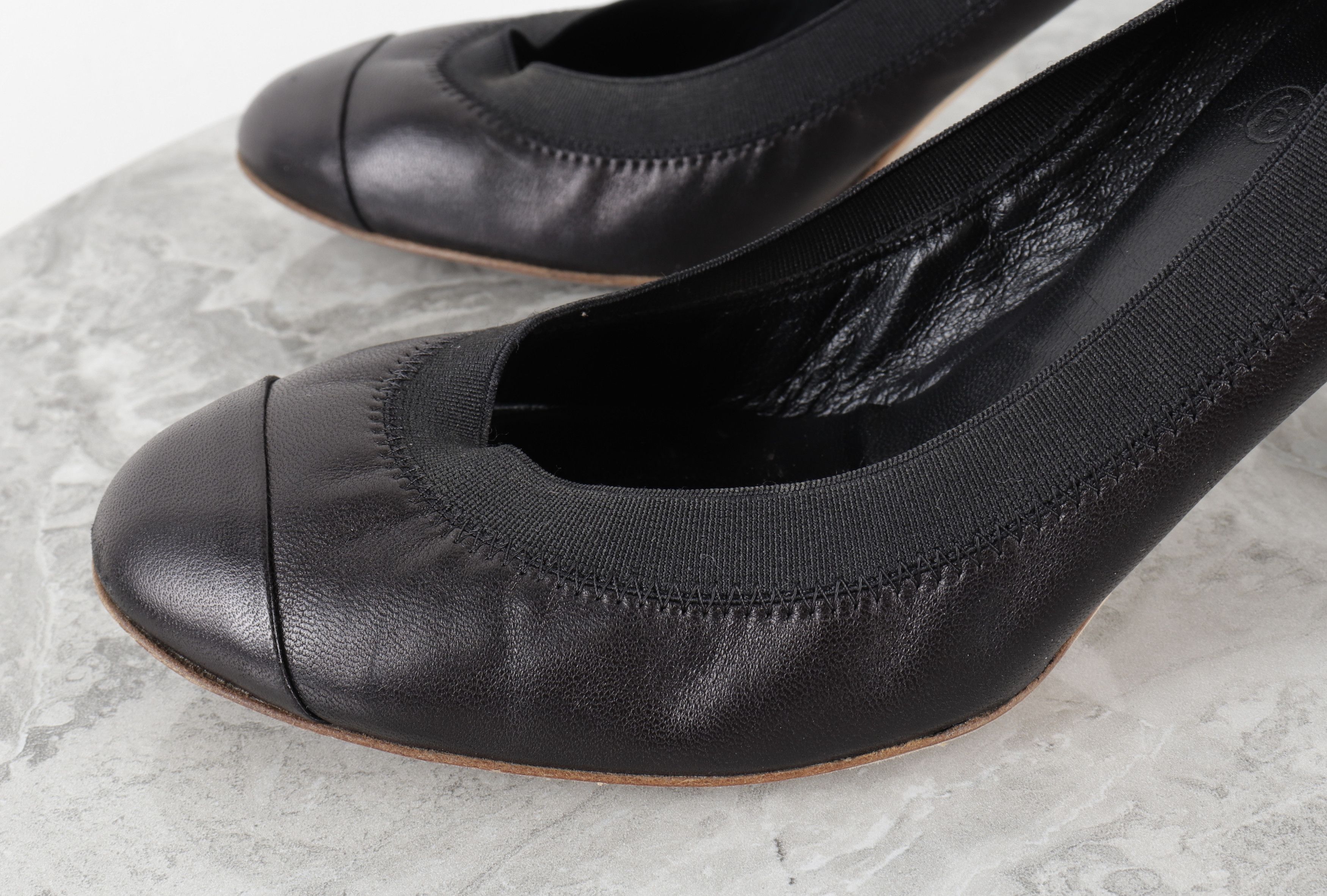 Chanel Chanel CC Logo Spirit Leather Stretch Black Heels Size US 9.5 / IT 39.5 - 10 Thumbnail