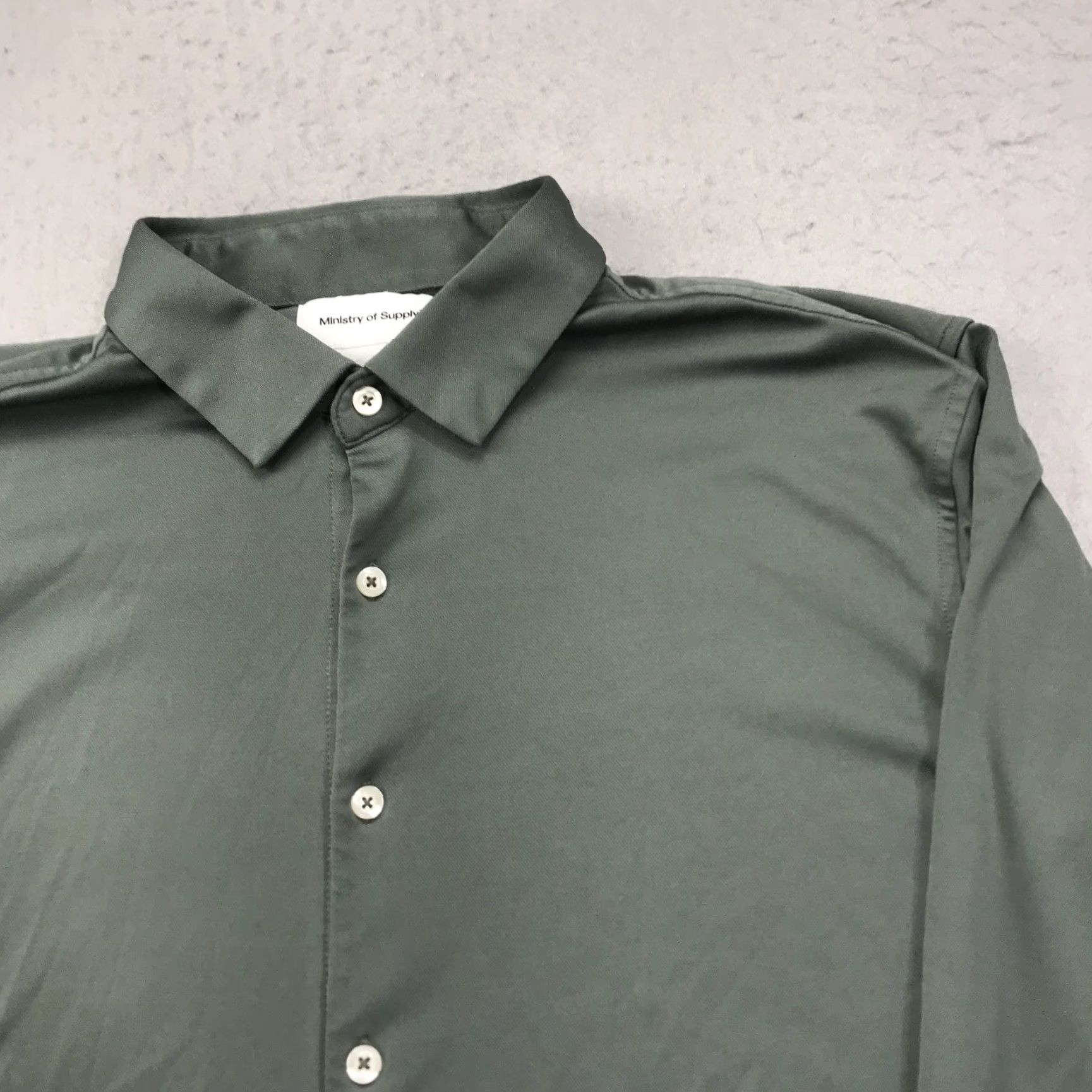 Vintage Ministry of Supply Shirt Mens XL Green Solid Preppy Button-Up Size US XL / EU 56 / 4 - 3 Thumbnail