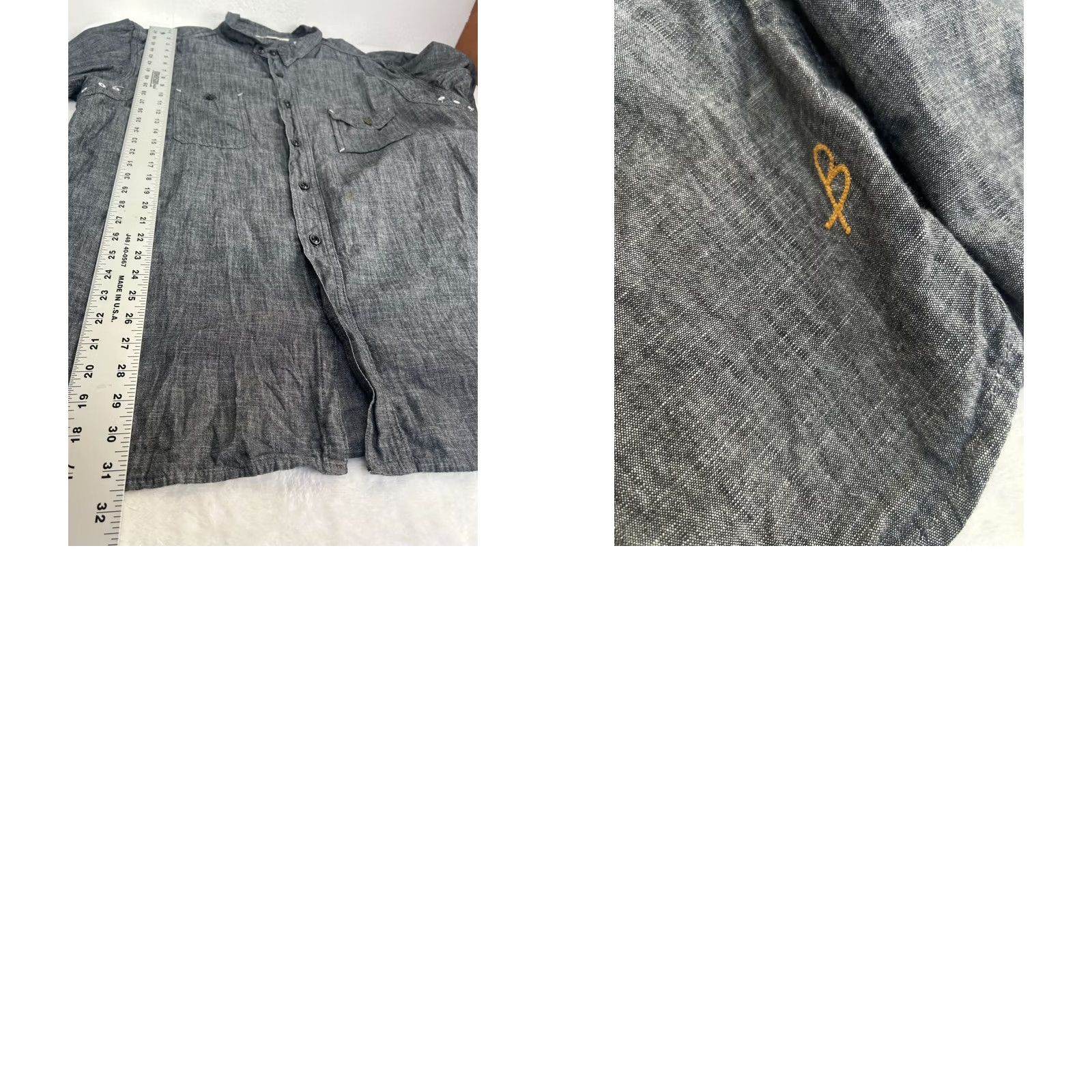 Vintage Birdwell Mens Chambray Button-Up Shirt XXL Gray Long Sleeve Casual Lightweight Shirt Mens XXXL Gray Chambray Button-Up, Pockets Size US XXL / EU 58 / 5 - 8 Thumbnail