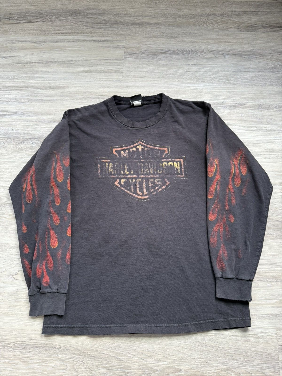 Harley Davidson Vintage Harley Davidson Flames Long Sleeve Size US M / EU 48-50 / 2 - 1 Thumbnail