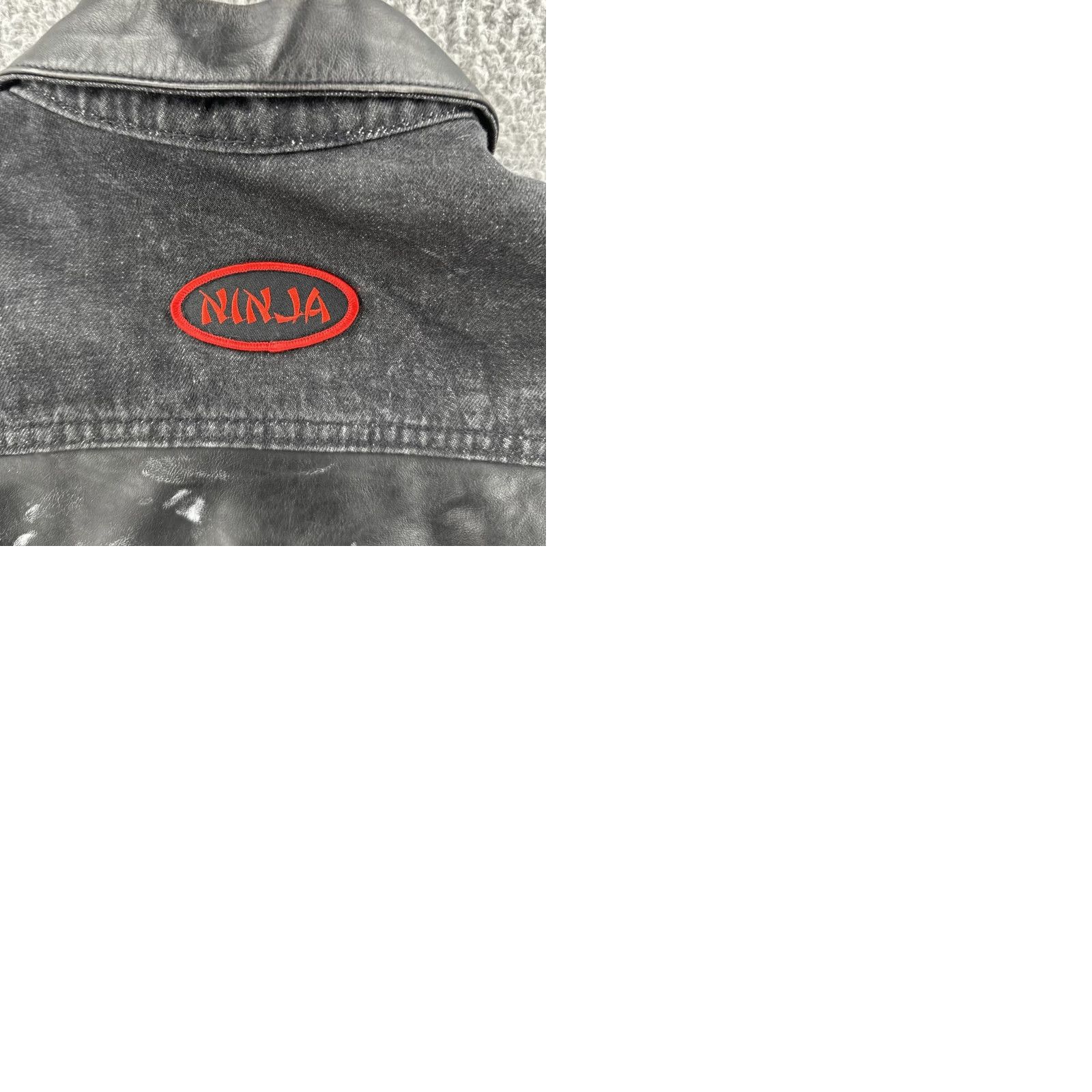Vintage VINTAGE Tyca Jacket Denim Leather Embellished Dragon Y2K Black XL Men Biker Shirt Size US XL / EU 56 / 4 - 12 Thumbnail