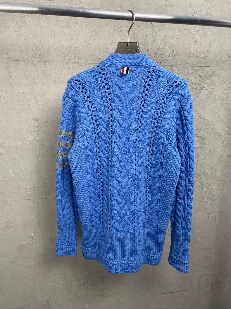 Thom Browne Thom Browne Blue and green striped round collar fur under Size XS / US 0-2 / IT 36-38 - 2 Thumbnail