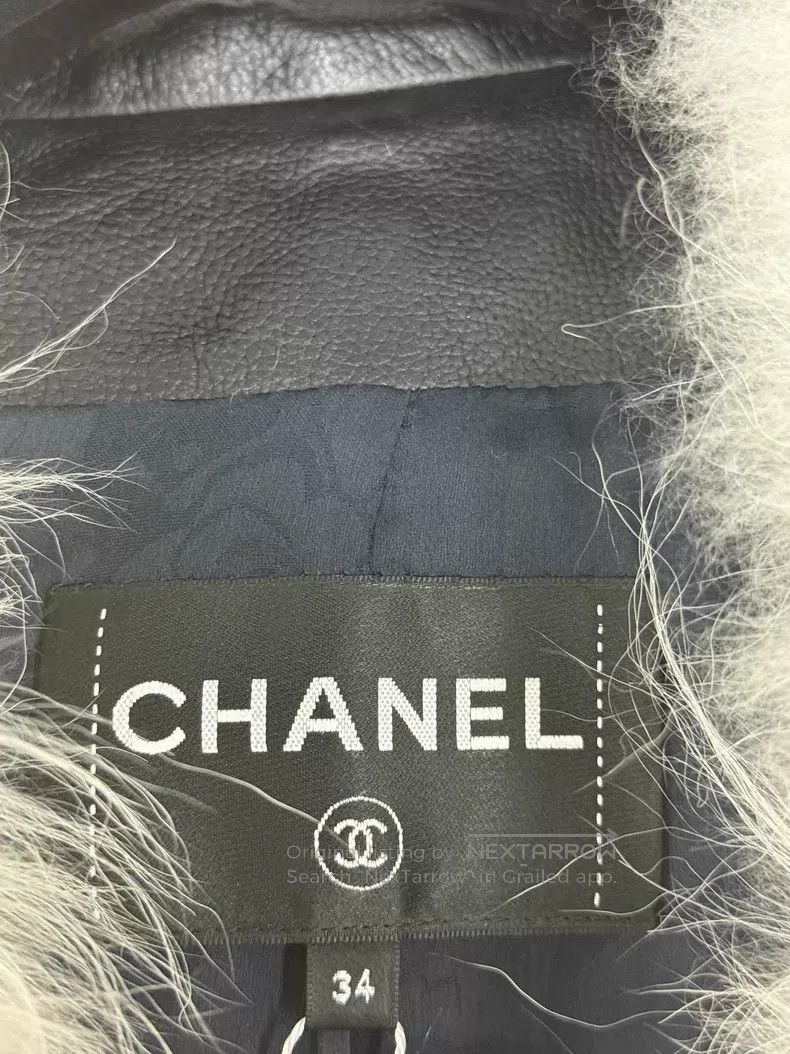 Chanel Chanel Hamburger series fur collar leather coat Size XXS / US 00 / IT 34 - 4 Thumbnail