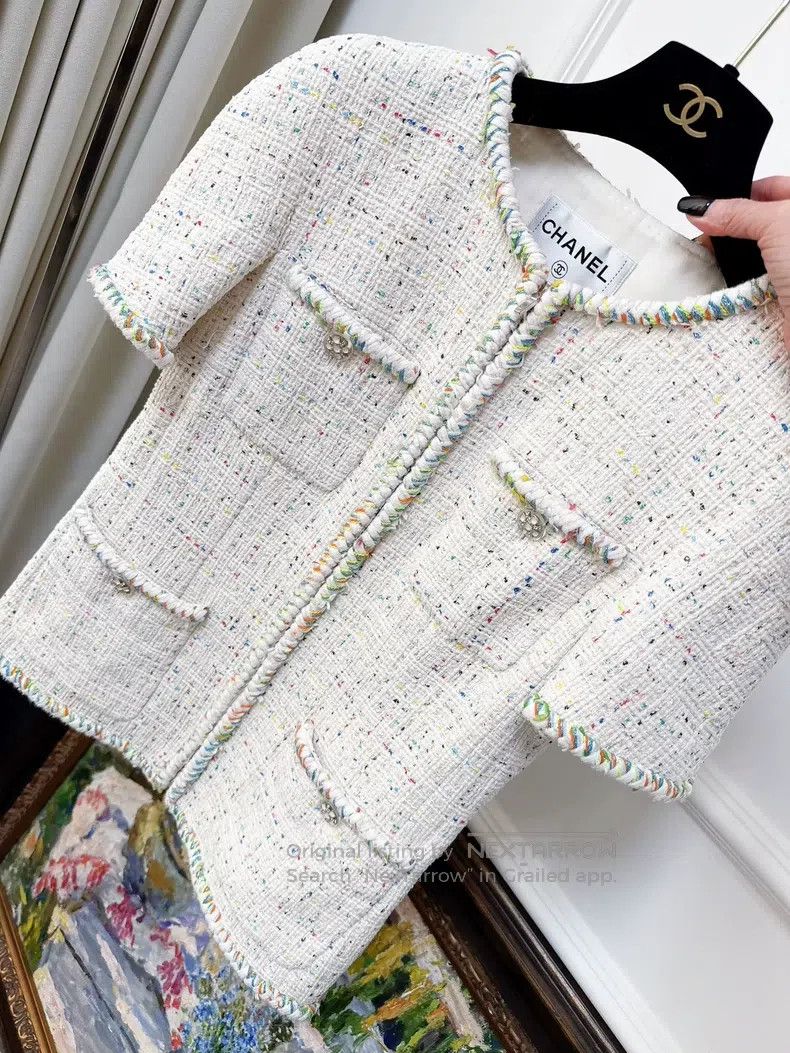 Chanel Chanel 19s beach series beige rolled edge four-pocket knit Size XXS / US 00 / IT 34 - 2 Thumbnail