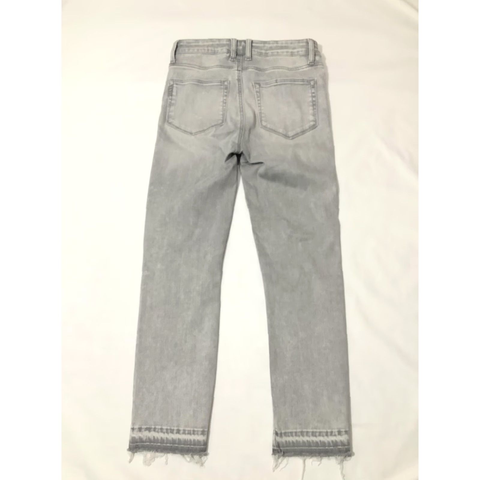 Paige Paige Jeans Womens Cindy High Rise Slim Straight Crop Gray 27 Button Fly Frayed Hem Denim Crop Distressed Stretch Size 27" / US 4 / IT 40 - 6 Thumbnail