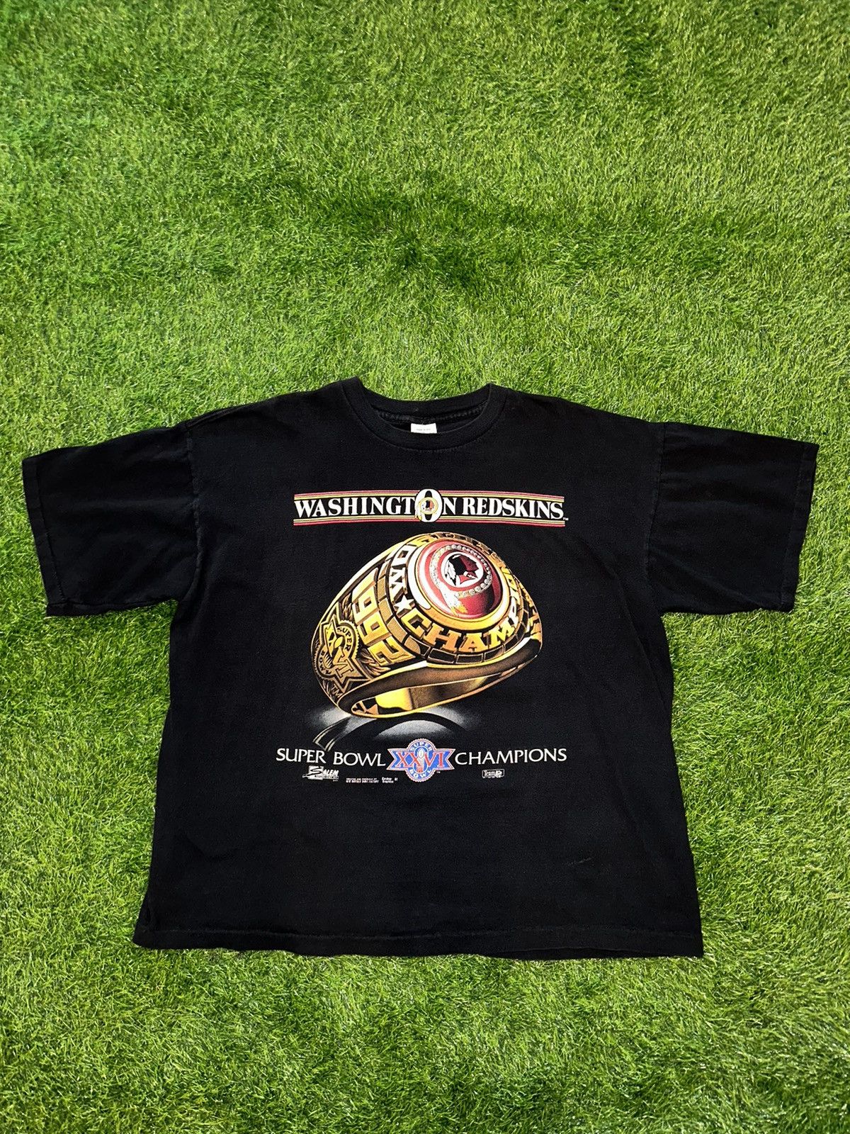 image of 1992 Washington Redskins Nfl Tee Shirt Size XL in Black, Men's