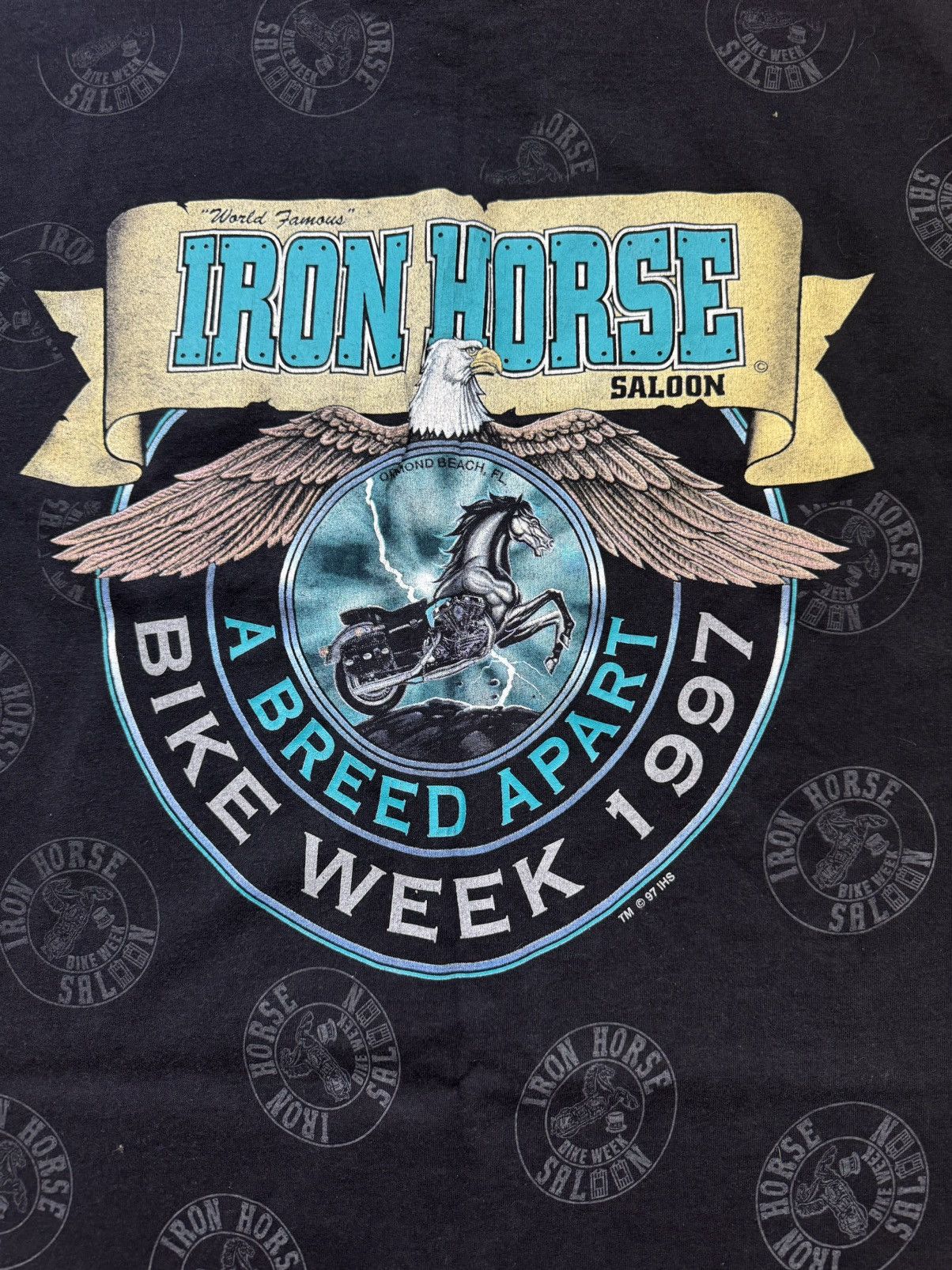 Vintage Vintage 1997 Iron Horse Saloon Bike Week 90s Rare AOP Shirt Size US XL / EU 56 / 4 - 6 Thumbnail