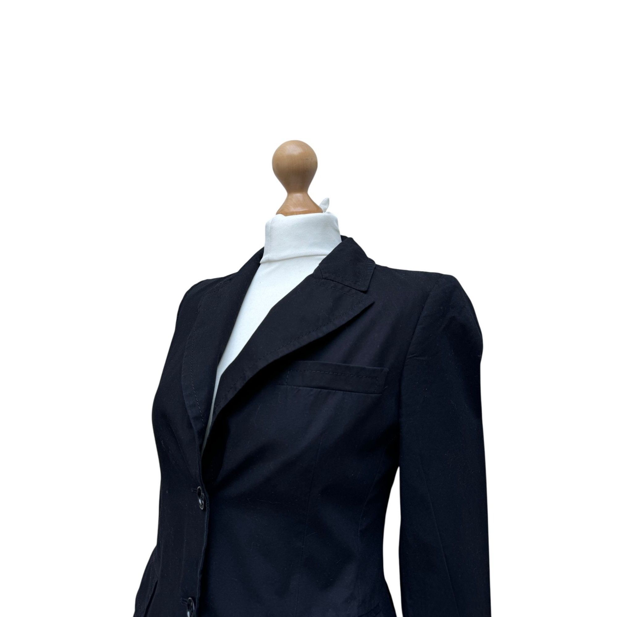 Miu Miu Black Cotton Blazer Jacket Size XS / US 0-2 / IT 36-38 - 3 Thumbnail