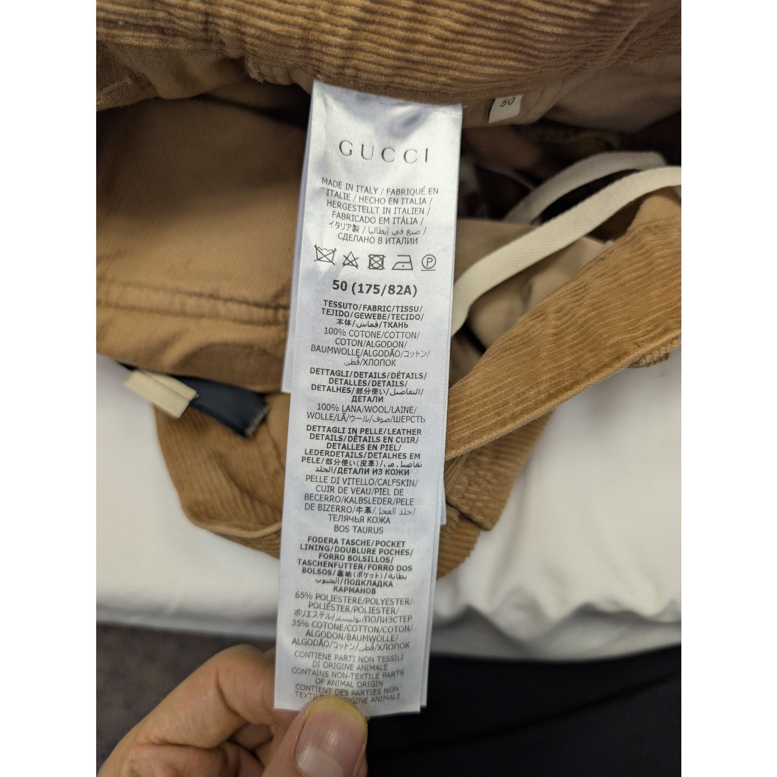 Gucci o1rshd1 Dyed Wash Velvet W/Melton Pant in Vintage Camel Size US 34 / EU 50 - 14 Thumbnail