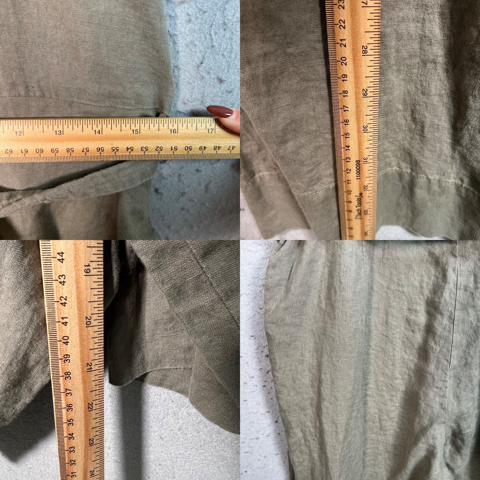 Everlane Everlane Womens Size 10 Olive Green Linen Jumpsuit With Button Front Waist Tie Size 32" / US 10 / IT 46 - 8 Thumbnail