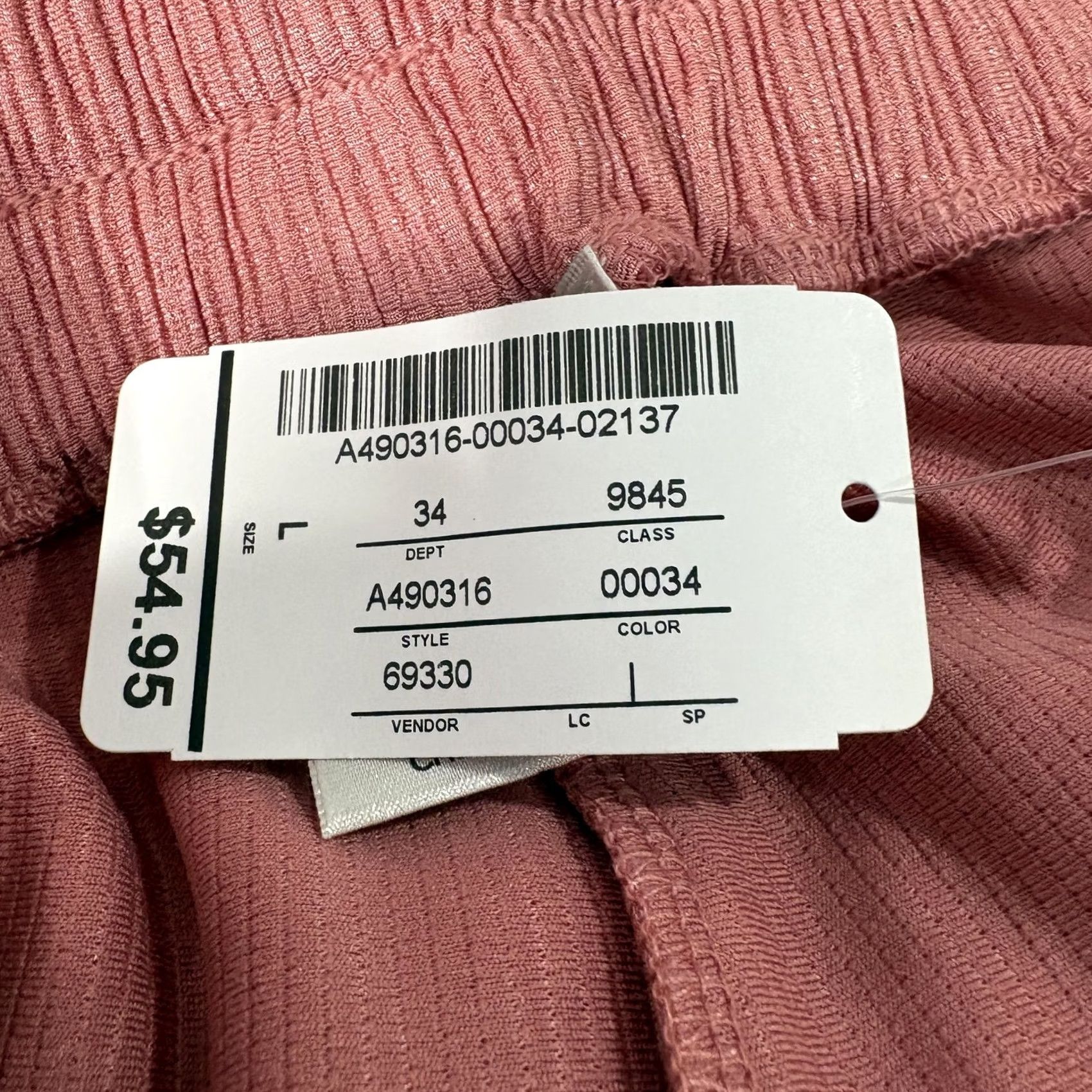 Vintage Christopher & Banks Ribbed Knit Crop Pants Womens Large Pink Elastic Wide Leg Shirt? Size 36" / US 14 / IT 50 - 4 Thumbnail