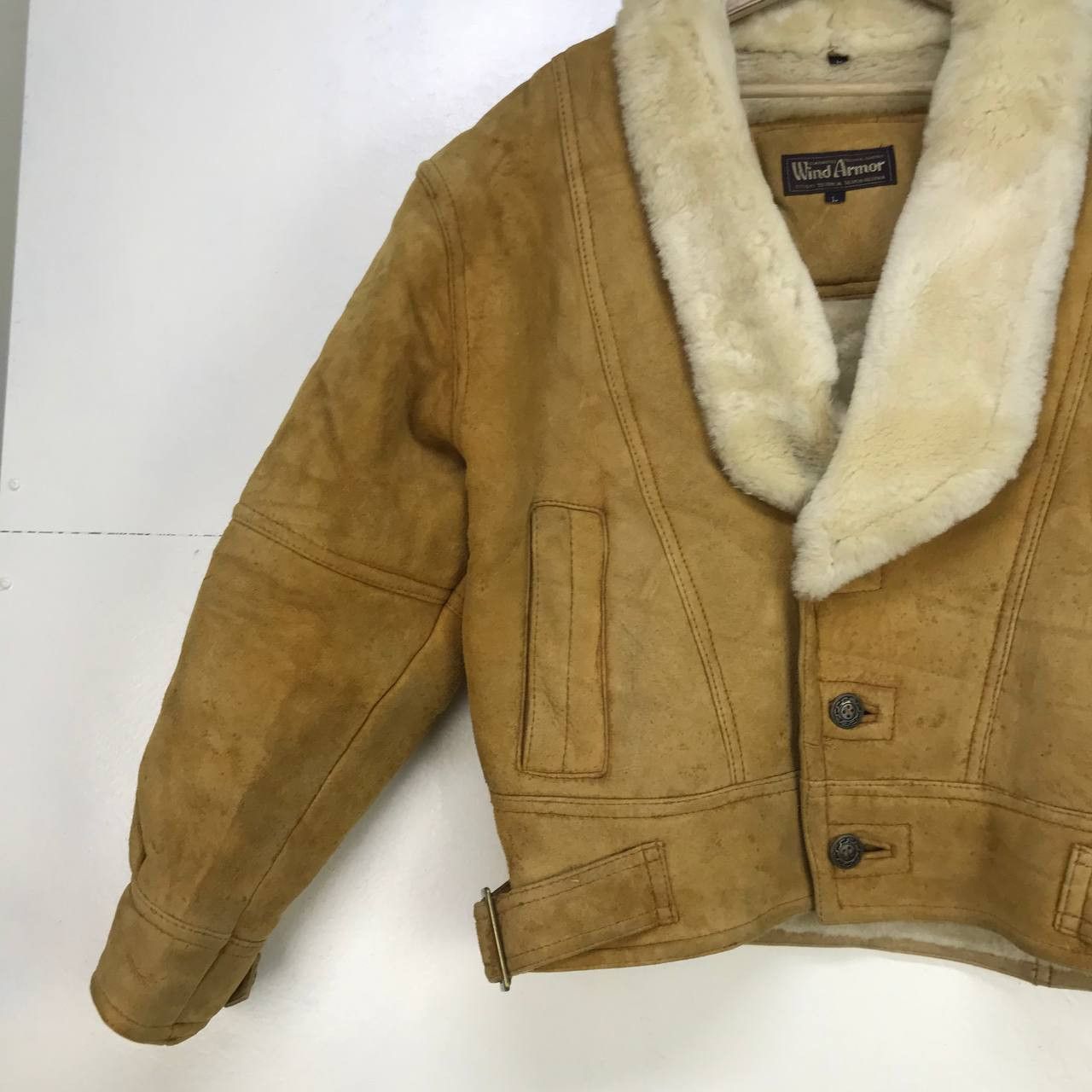 Genuine Leather Vintage Wind Armor Military Style Sheepskin Sherling Coat Size US M / EU 48-50 / 2 - 9 Thumbnail