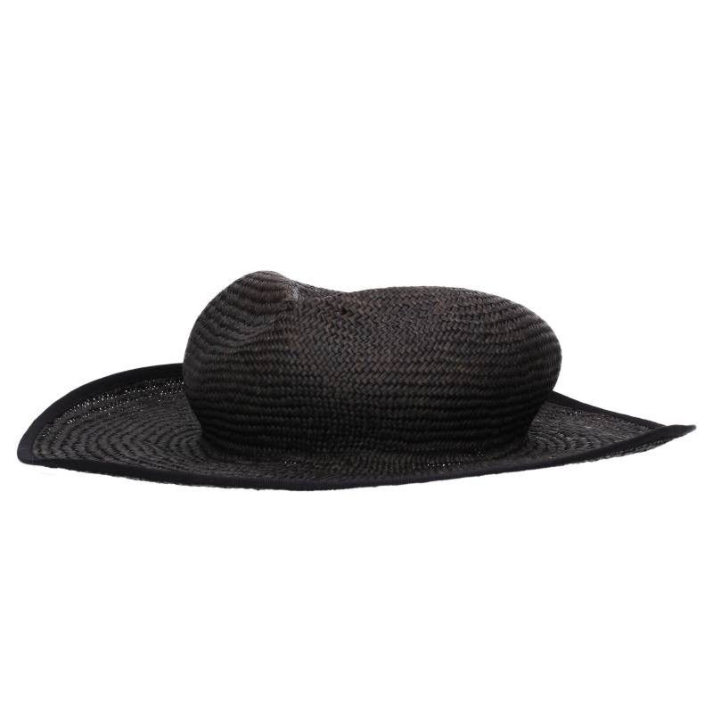 Kijima Takayuki Raffia Wide Brim Hat Black Size 1, Men's