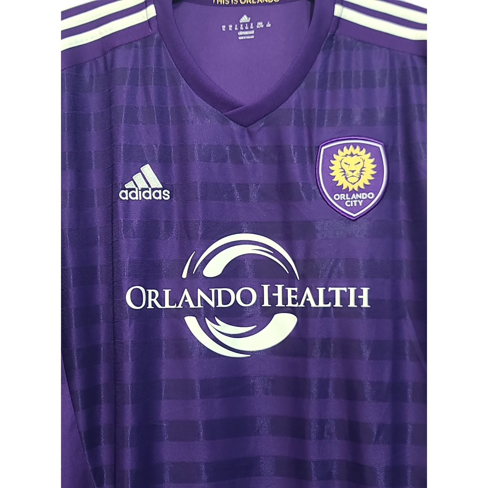 Adidas Adidas Orlando City SC Home Climacool Jersey Purple XL GUC Size US XL / EU 56 / 4 - 3 Thumbnail