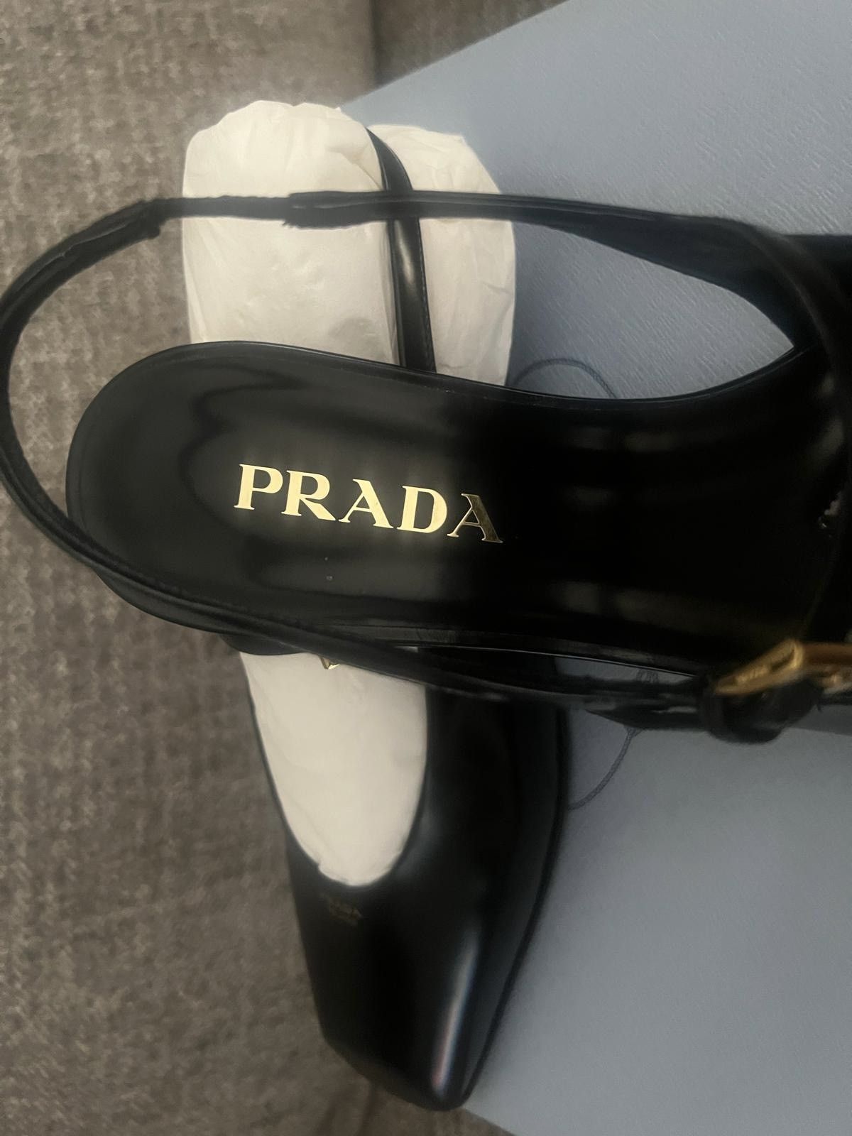 Prada Black Prada leather square toe slingback ballerina shoes Size US 8 / IT 38 - 2 Thumbnail
