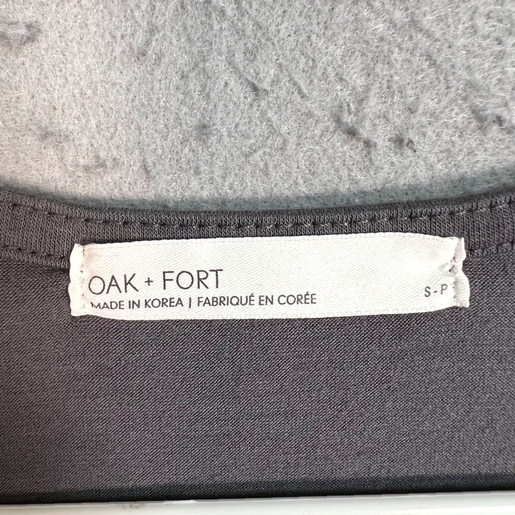 Oak + Fort Oak + Fort Womens Top Cropped Short Sleeve Gray S Square Neck Puff Sleeve Straps Knit Casual Summer Spring Fall Clothing Size S / US 4 / IT 40 - 3 Thumbnail