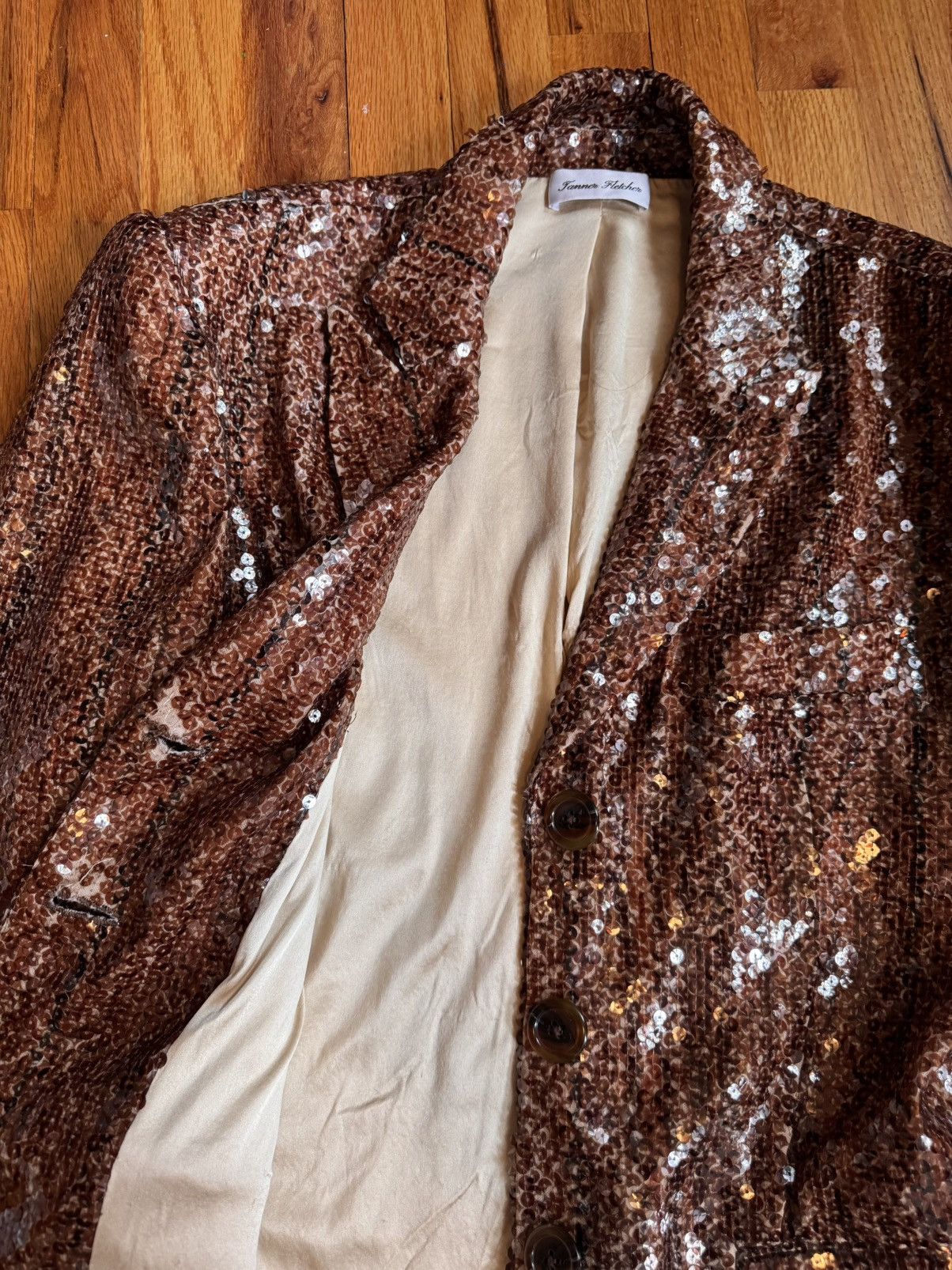 Tanner Fletcher Brown sequins blazer - Tanner Fletcher Size L / US 10 / IT 46 - 5 Thumbnail