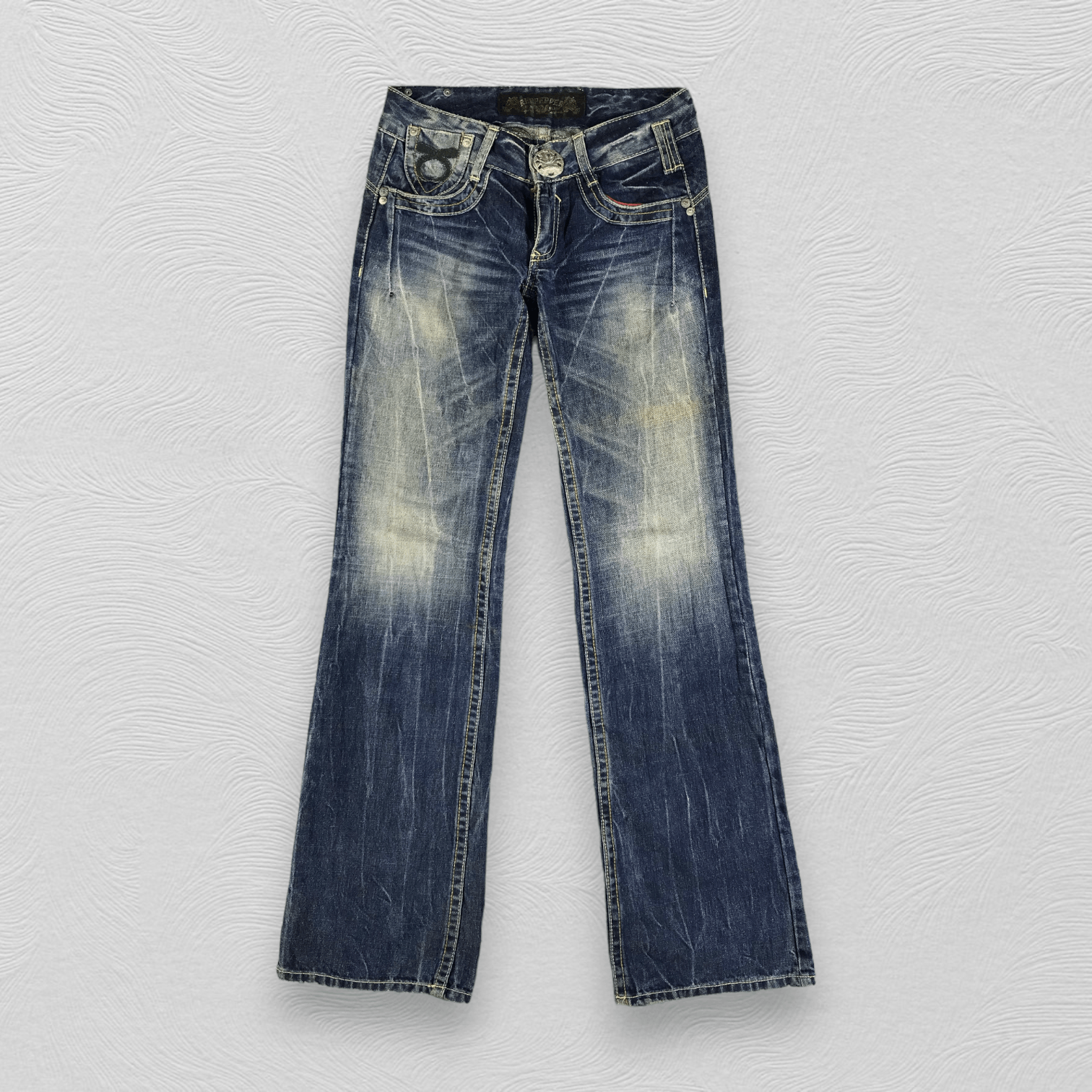 Japanese Brand Red Pepper Faded Blue Flared Jeans KJ2053 Size 26" / US 2 / IT 38 - 2 Thumbnail