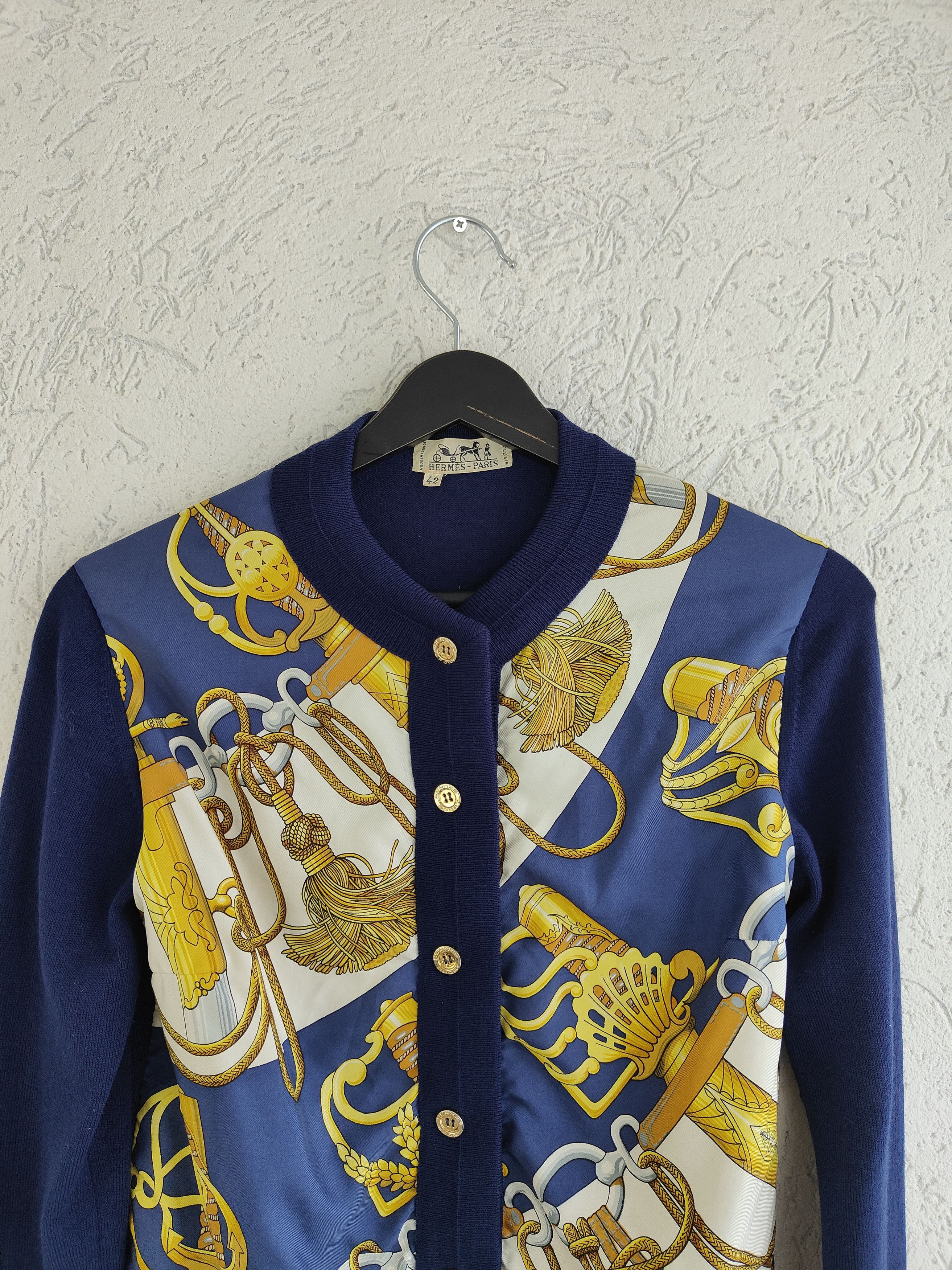 Hermes Hermes Paris Vintage Silk Cardigan Cliquetis Size S / US 4 / IT 40 - 2 Thumbnail