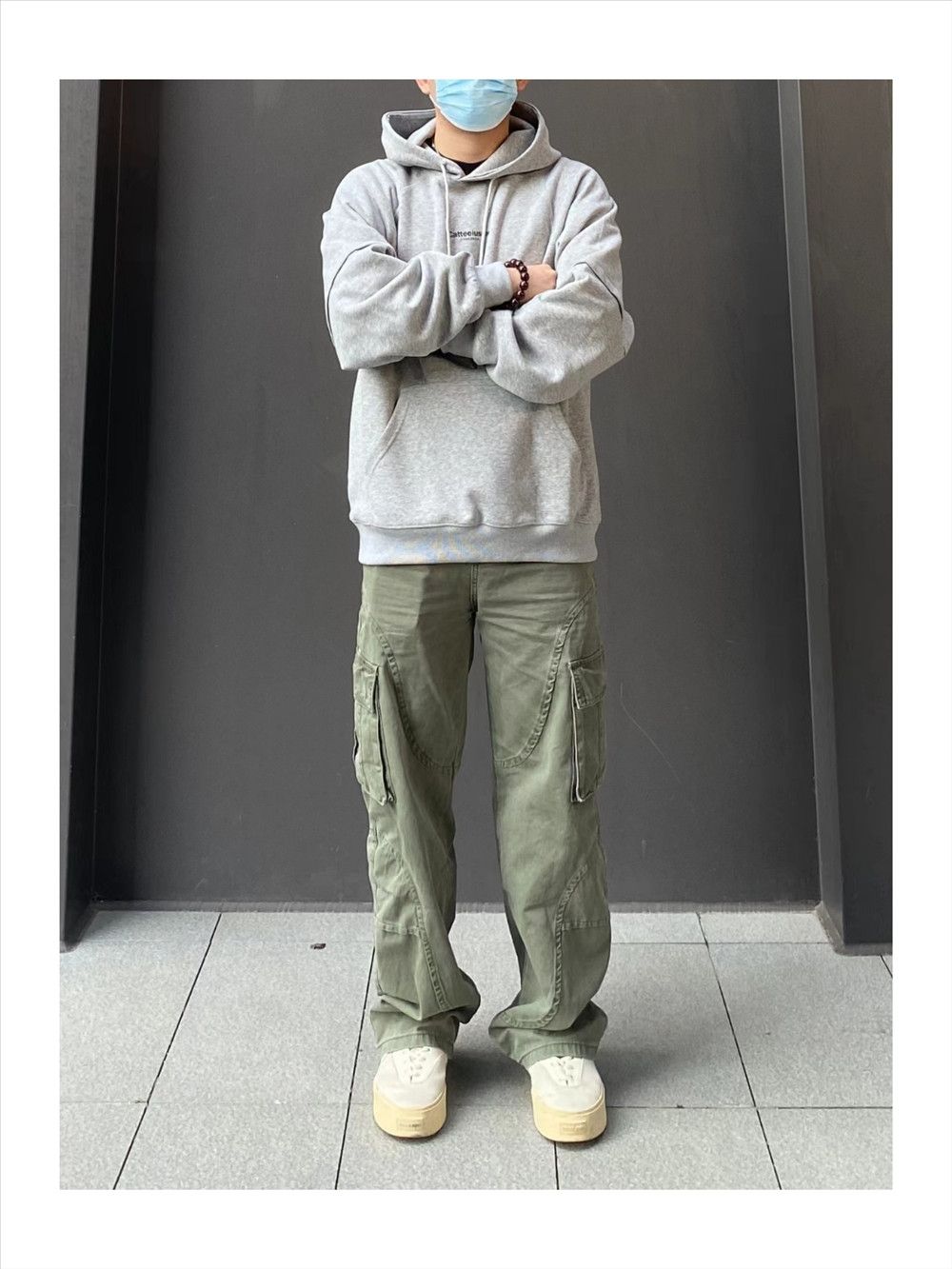 military patchwork distressed cargo pants