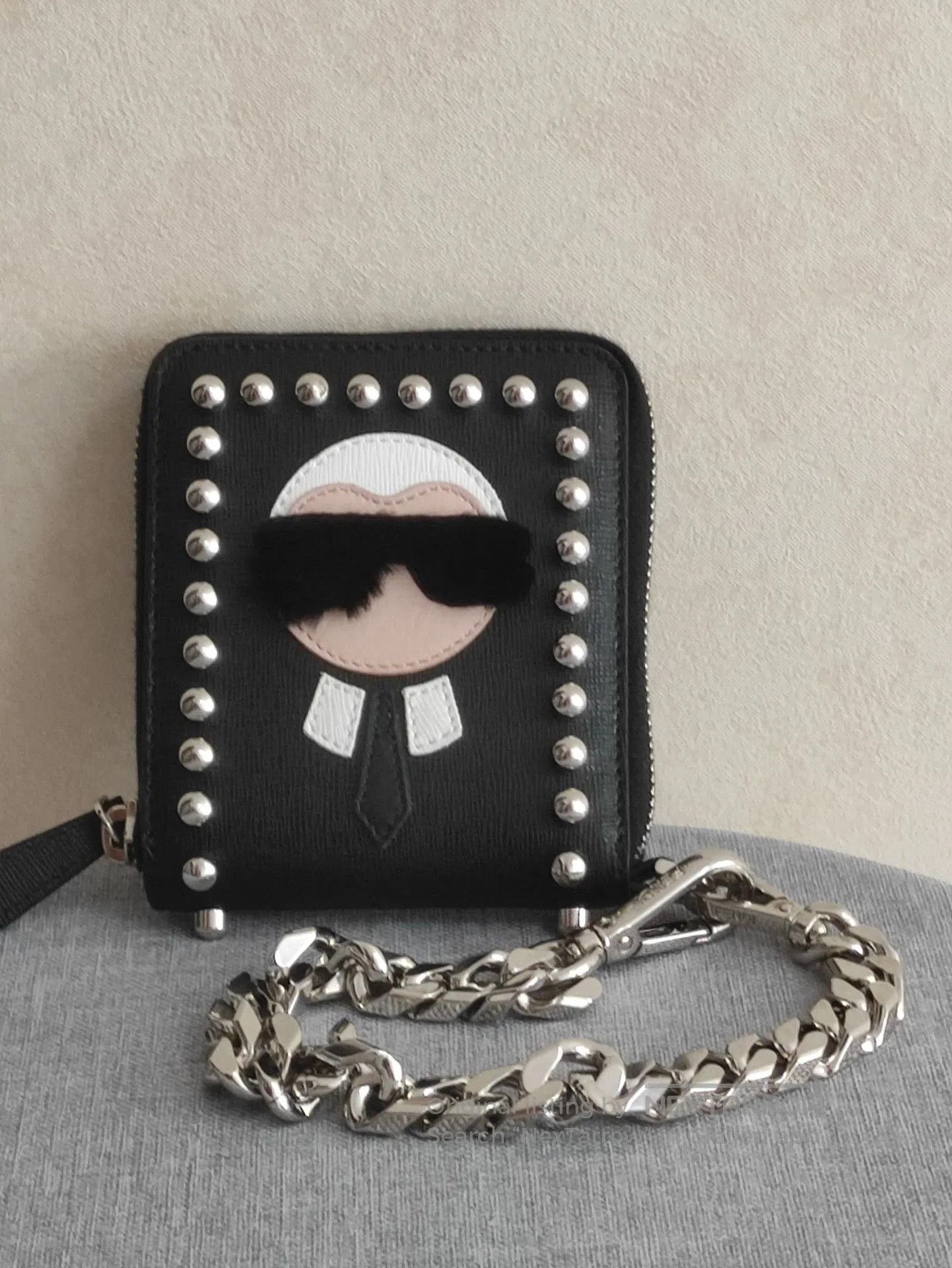 Fendi Fendi Karl Lagerfeld Fur Rivet Chain Wallet. Size ONE SIZE - 2 Thumbnail