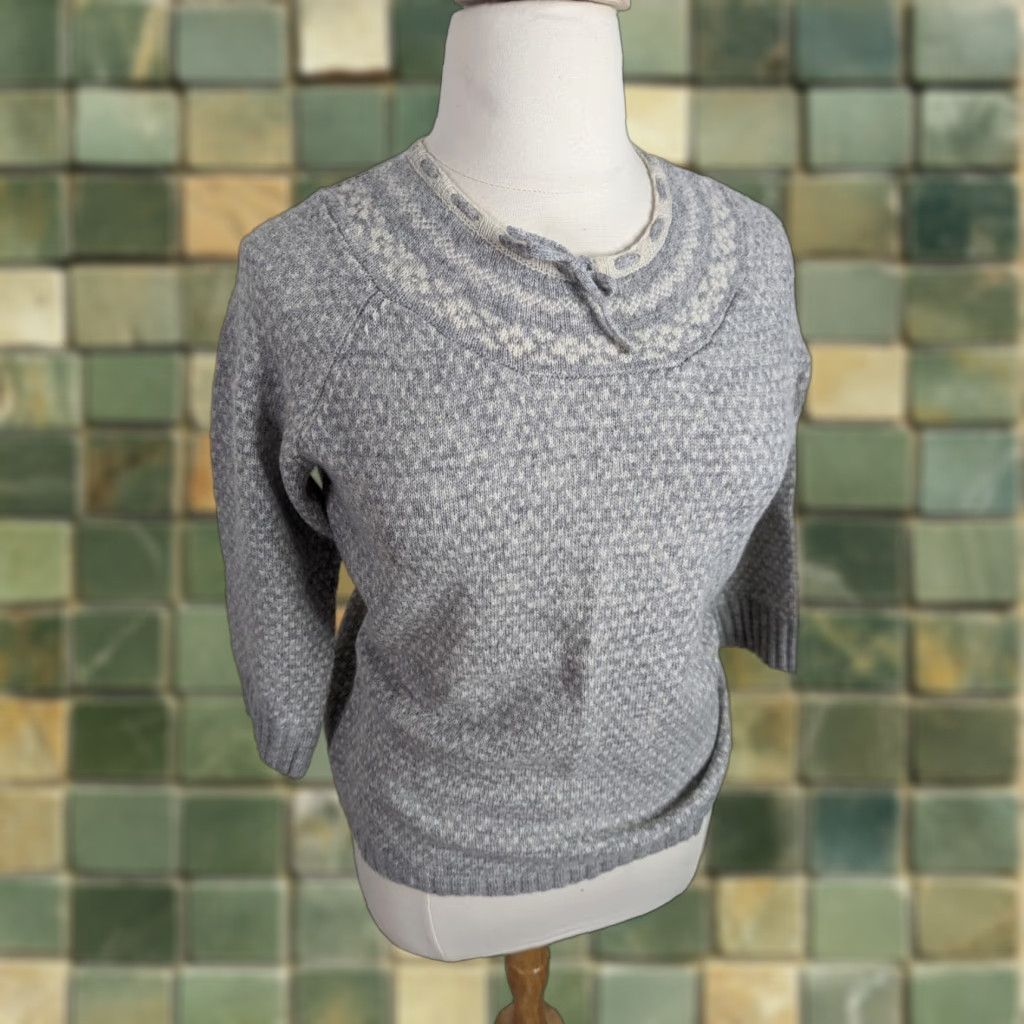 Vintage VINTAGE Woolrich Ski 3/4 Sleeve Sweater Women’s Size L Gray Wool Blend Pullover Womens Ski 25 21 Size L / US 10 / IT 46 - 1 Thumbnail