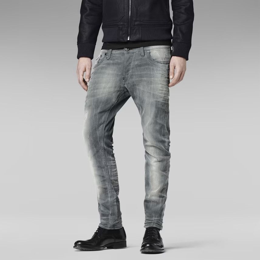 G-Star G-Star Raw Mens Grey Washed Tapered Slim Fit Denim Jeans Size US 32 / EU 48 - 1 Thumbnail