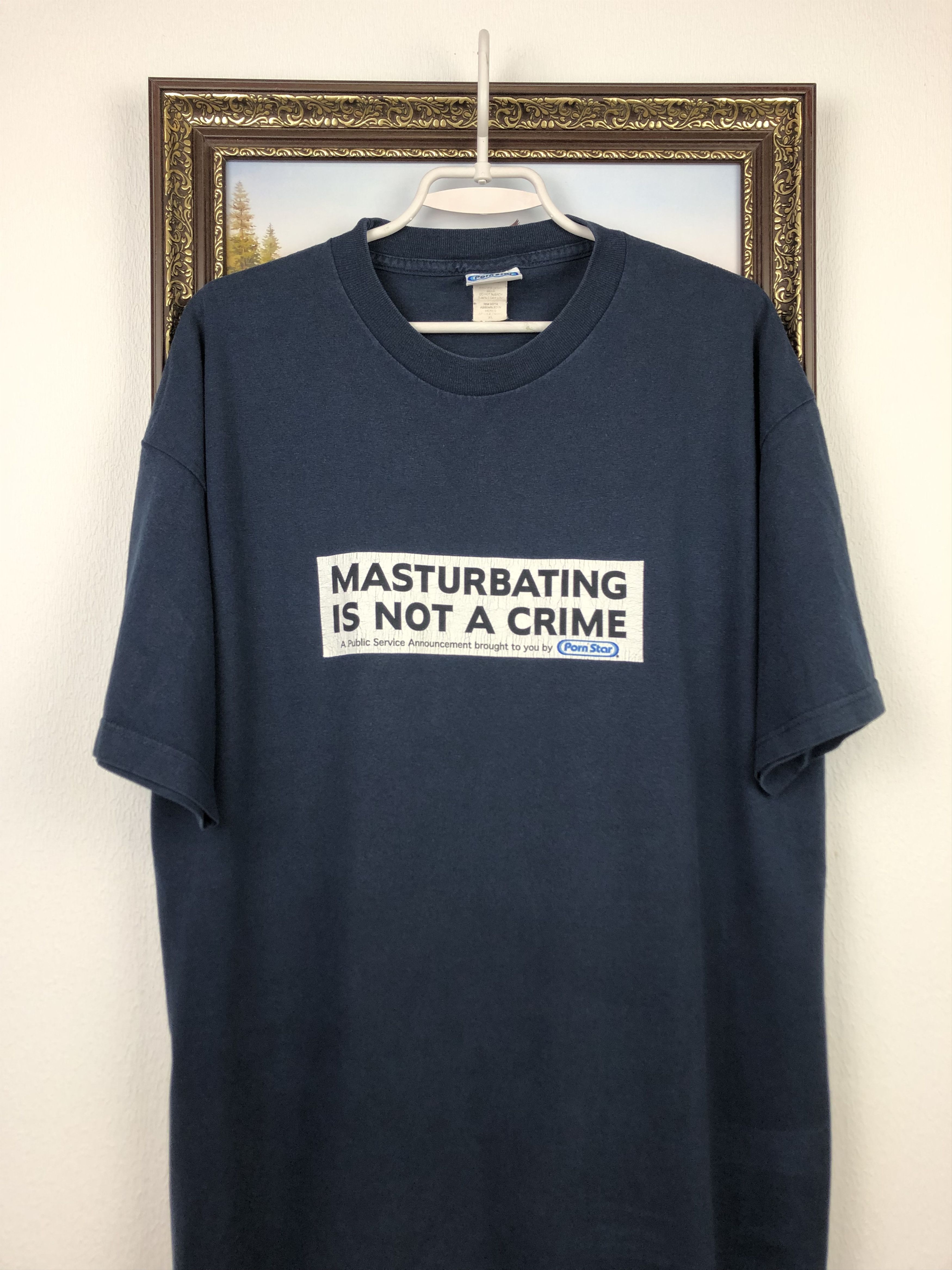 Vintage Vintage Porn Star Shirt Over Print Not A Crime Tee Jersey Size US XL / EU 56 / 4 - 2 Thumbnail