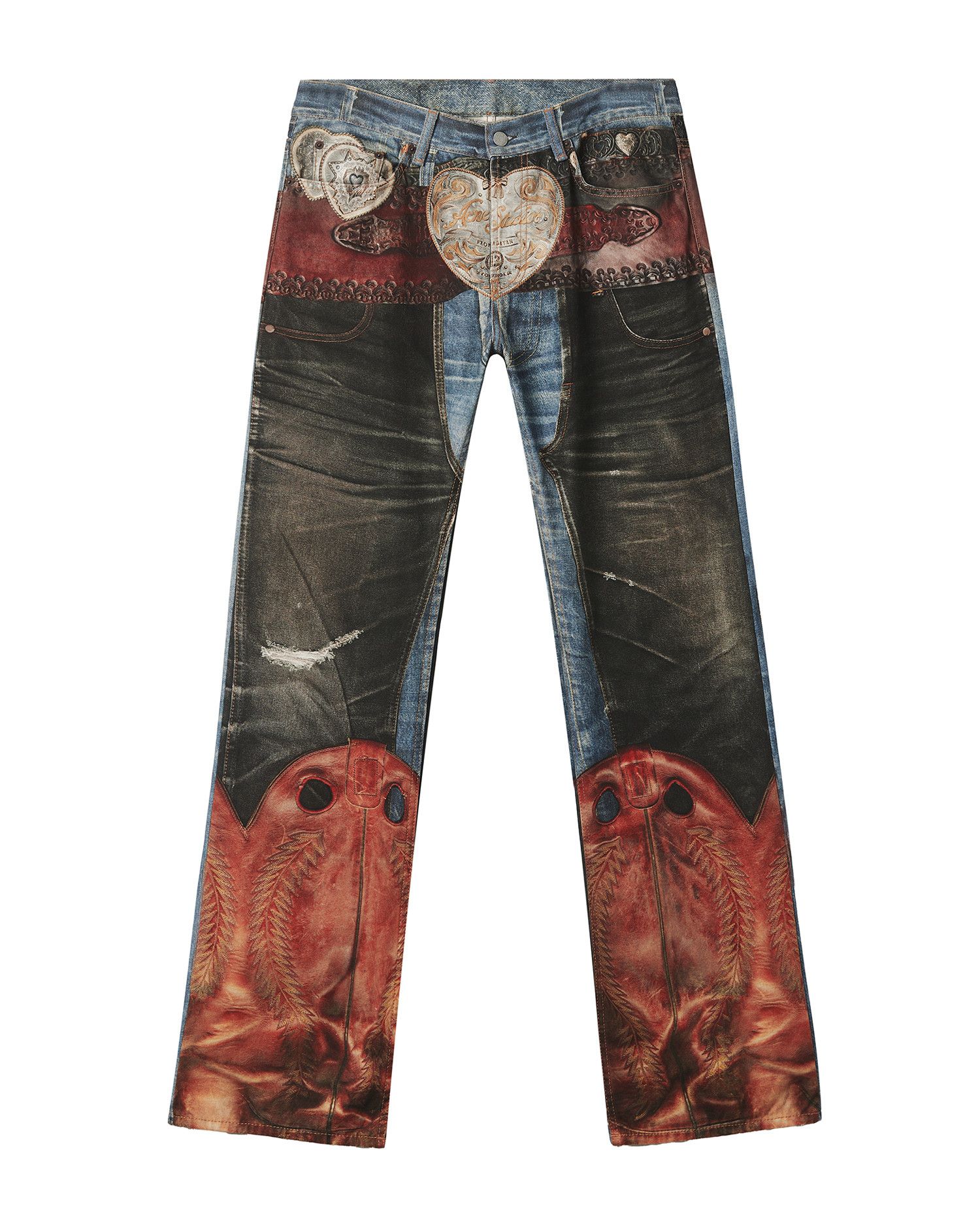 Acne Studios Acne Studios Pattern Spliced Design Jeans Size US 34 / EU 50 - 1 Thumbnail