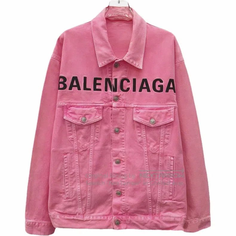 Balenciaga Balenciaga Pink Logo Letter Embroidered Point Collar Singl Size XXS / US 00 / IT 34 - 1 Thumbnail