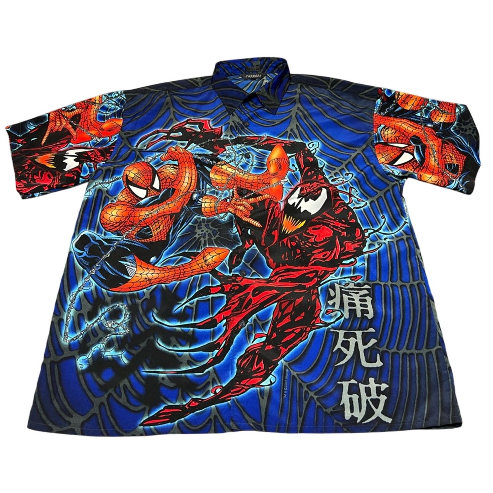 Changes VINTAGE CHANGES Venom Spider Man Shirt All Over Print Y2K Size US XXL / EU 58 / 5 - 1 Thumbnail