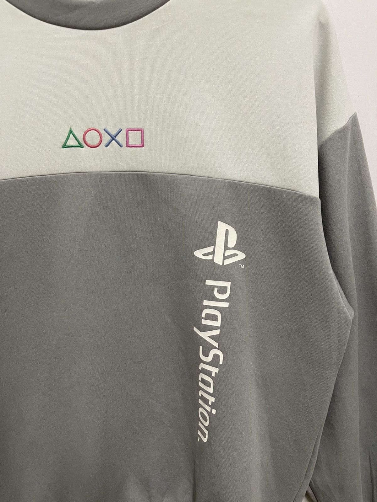 GU × Playstation Playstation Console Button Sweatshirt Grey White Size US S / EU 44-46 / 1 - 2 Thumbnail